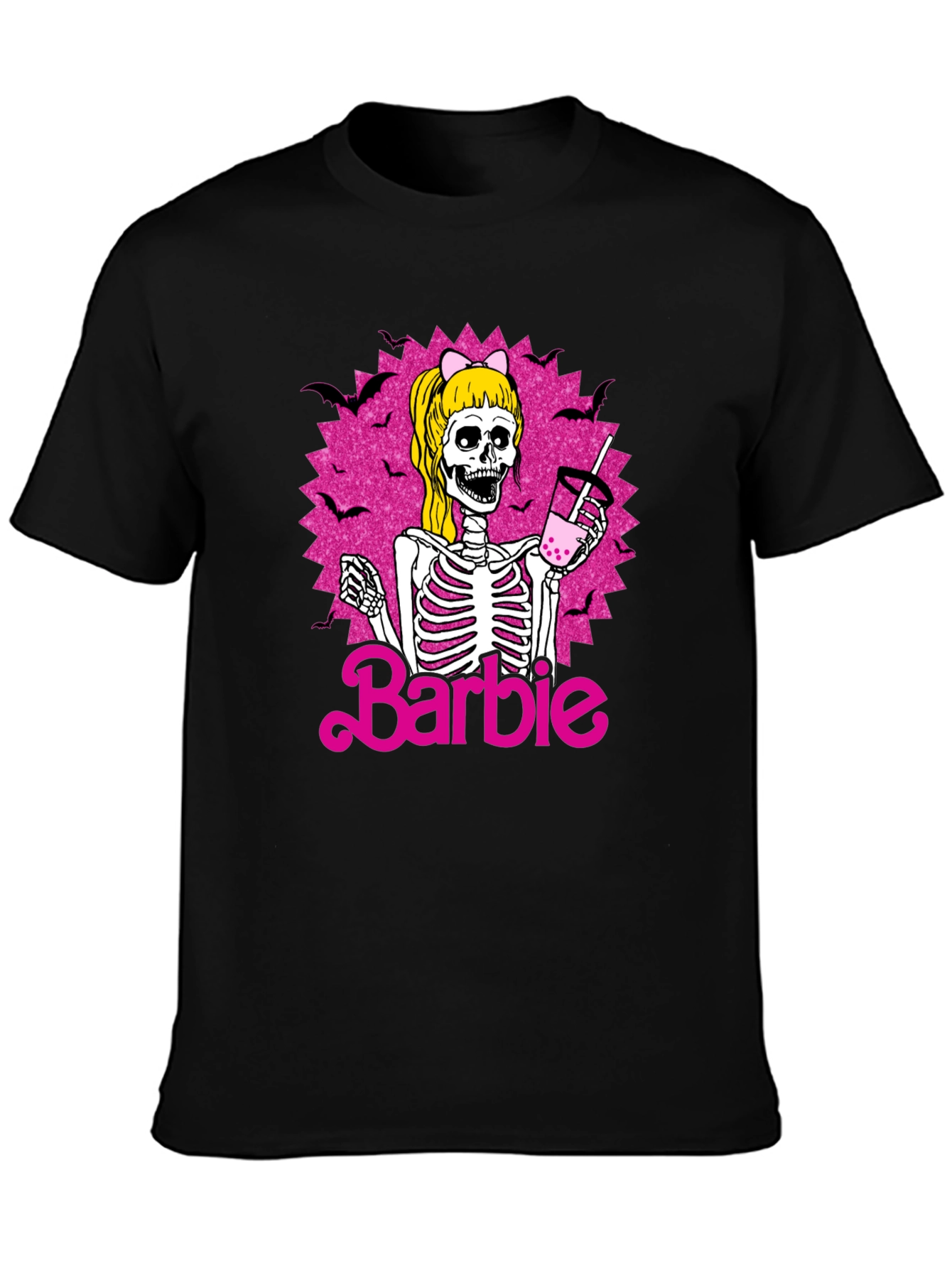 Skeleton Barbie T-Shirt - Halloween Boba Drink