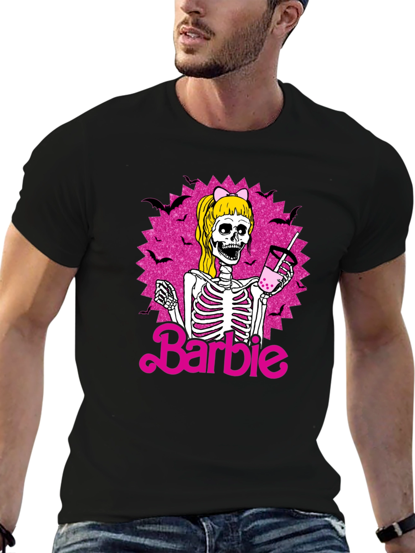 Skeleton Barbie T-Shirt - Halloween Boba Drink
