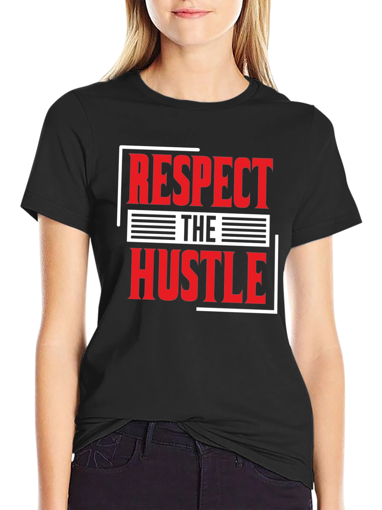Respect The Hustle Graphic T-Shirt - Black