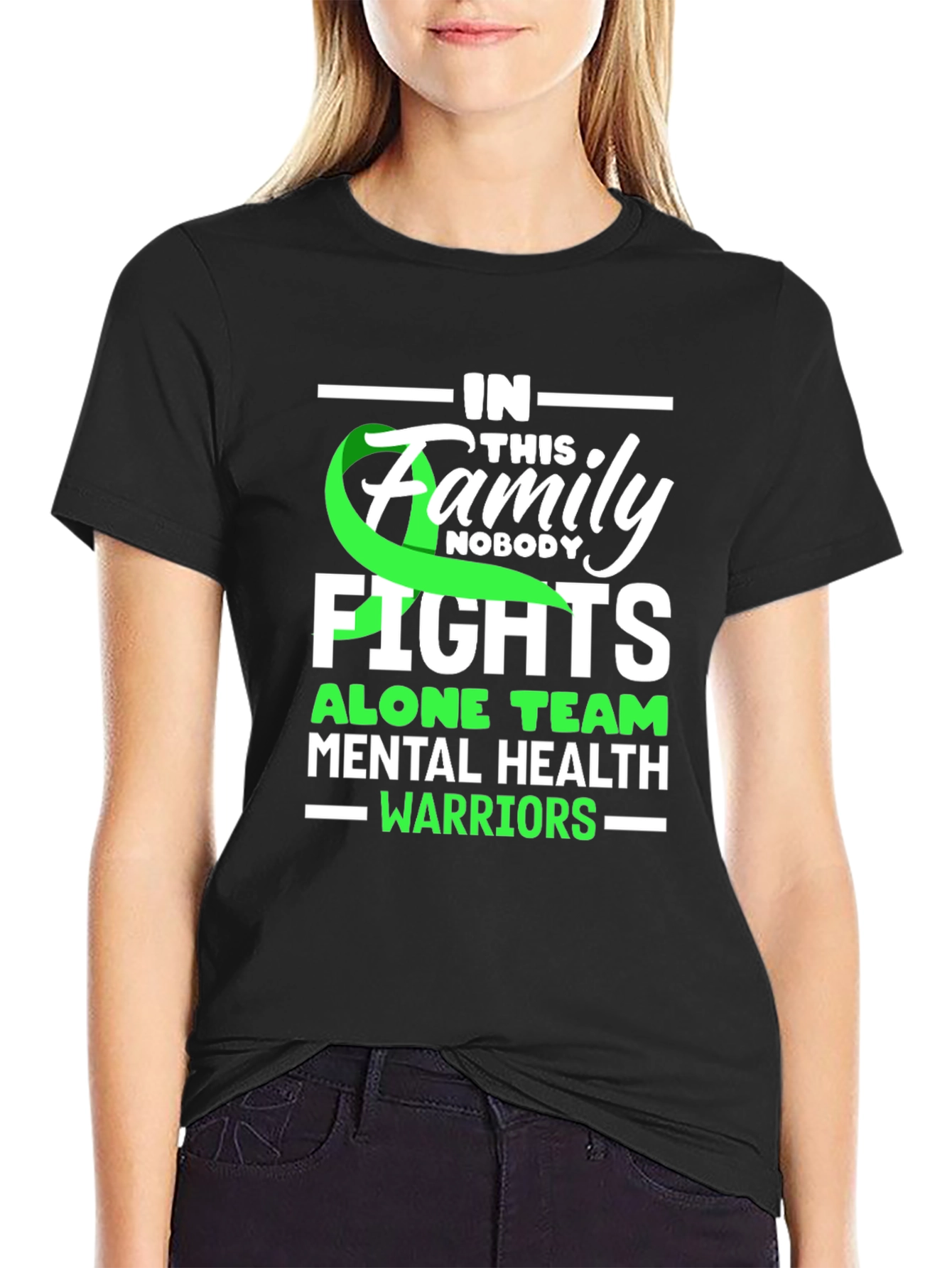 Mental Health Awareness T-Shirt - Family Fights Alone