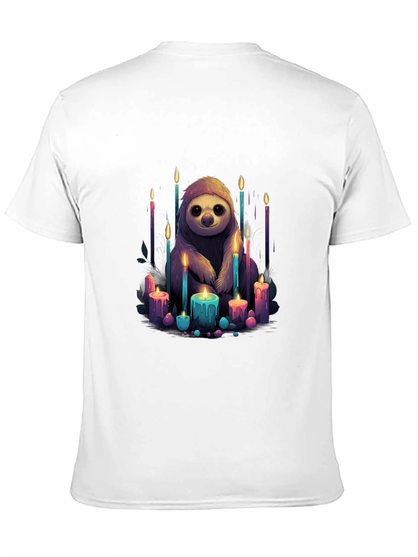 Sloth & Candles Graphic Black T-Shirt
