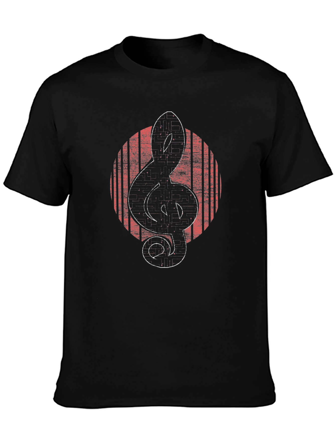 Retro Music Treble Clef Graphic T-Shirt
