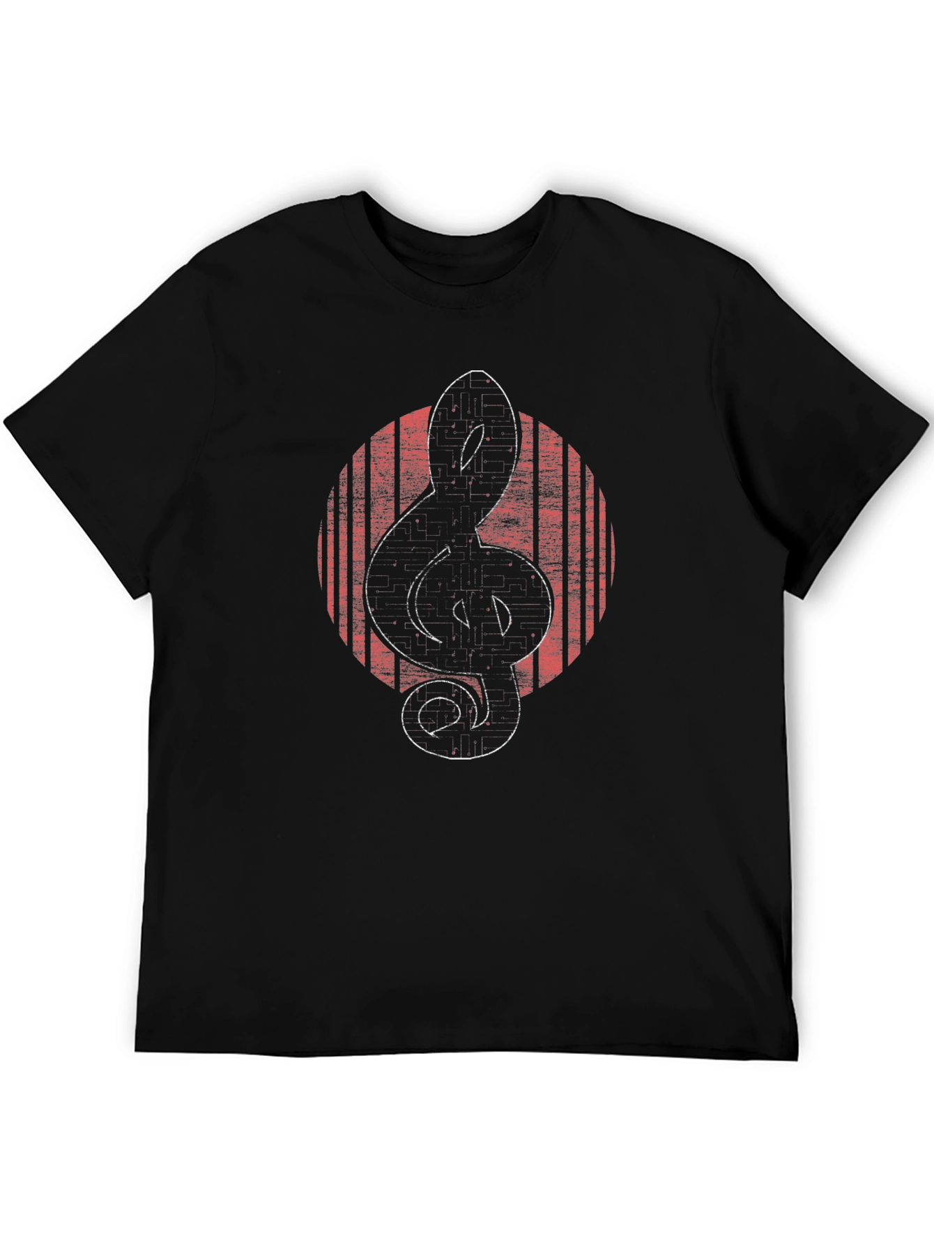 Retro Music Treble Clef Graphic T-Shirt