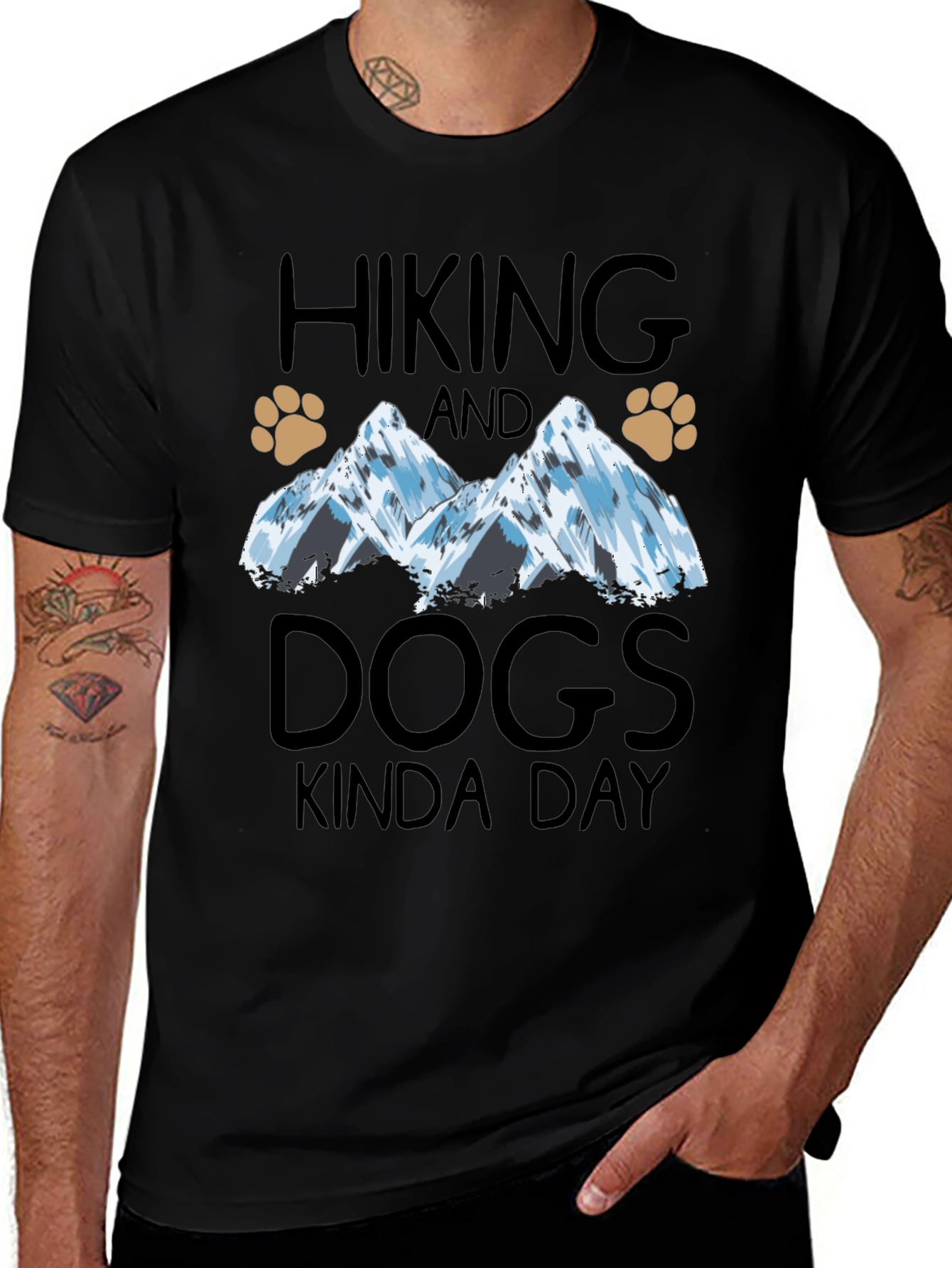 Hiking and Dogs Graphic T-Shirt