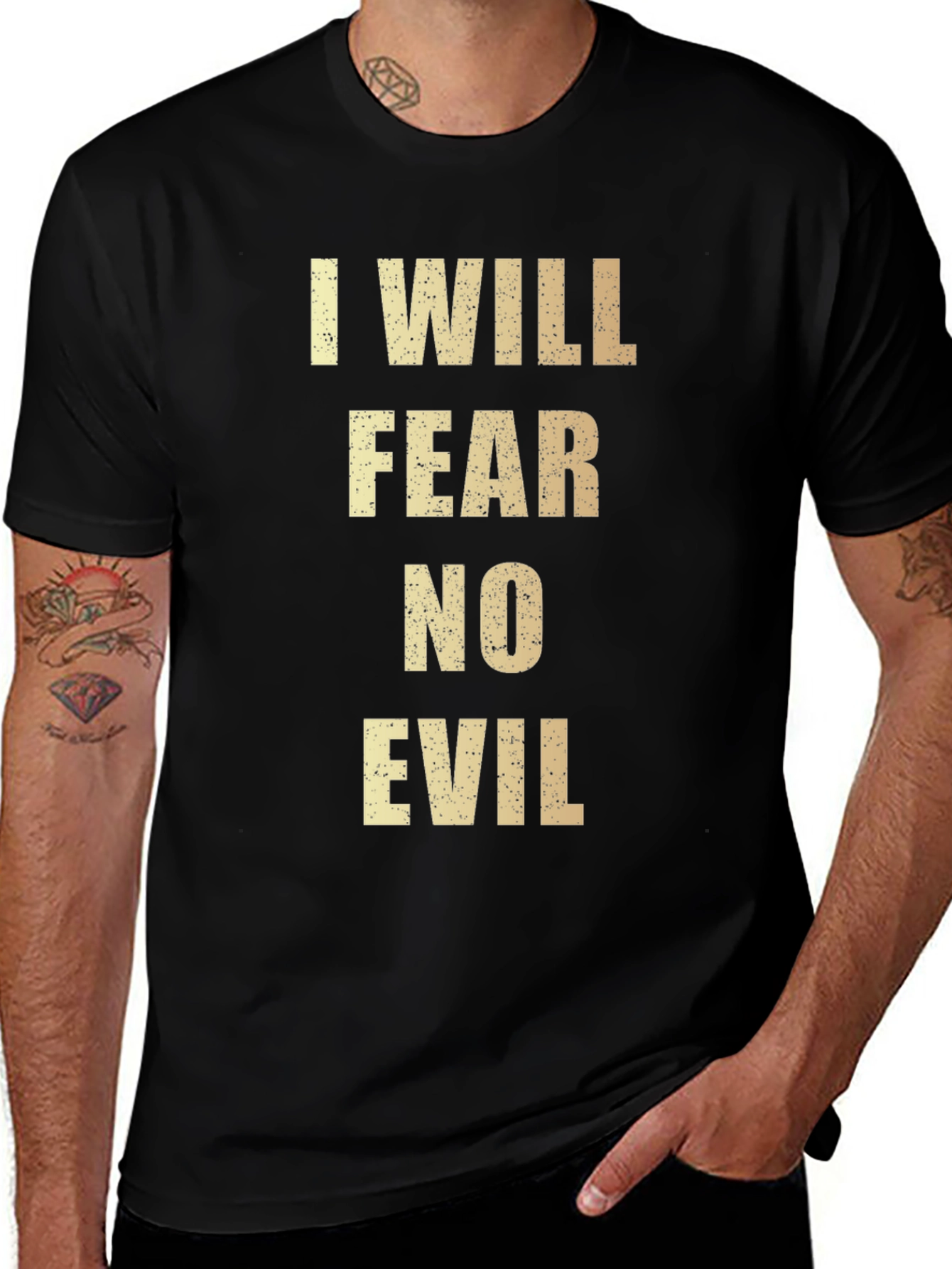 I Will Fear No Evil Black Graphic Tee
