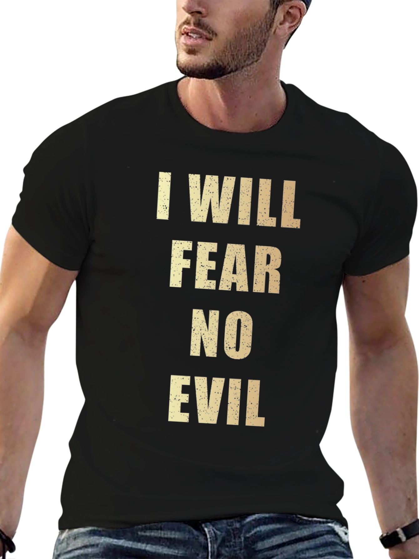 I Will Fear No Evil Black Graphic Tee