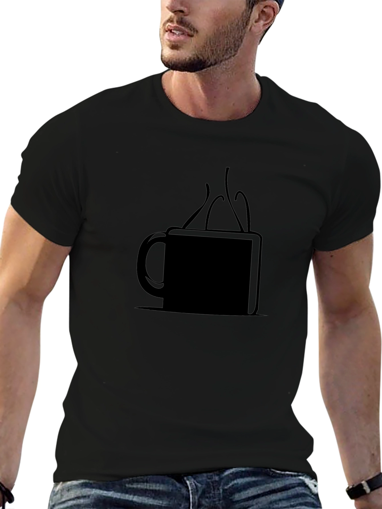 Coffee Mug Graphic Tee - Black