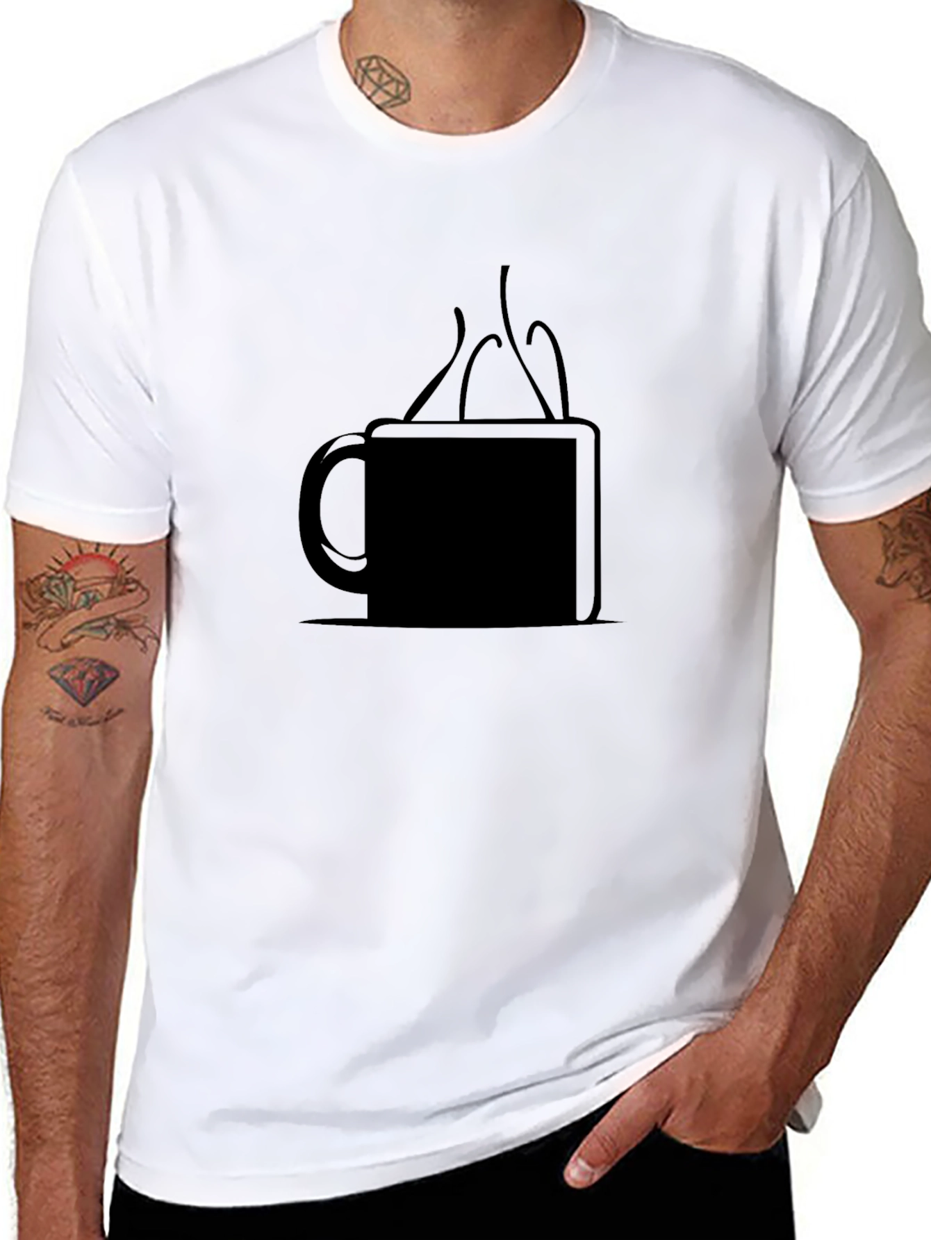 Coffee Mug Graphic Tee - Black