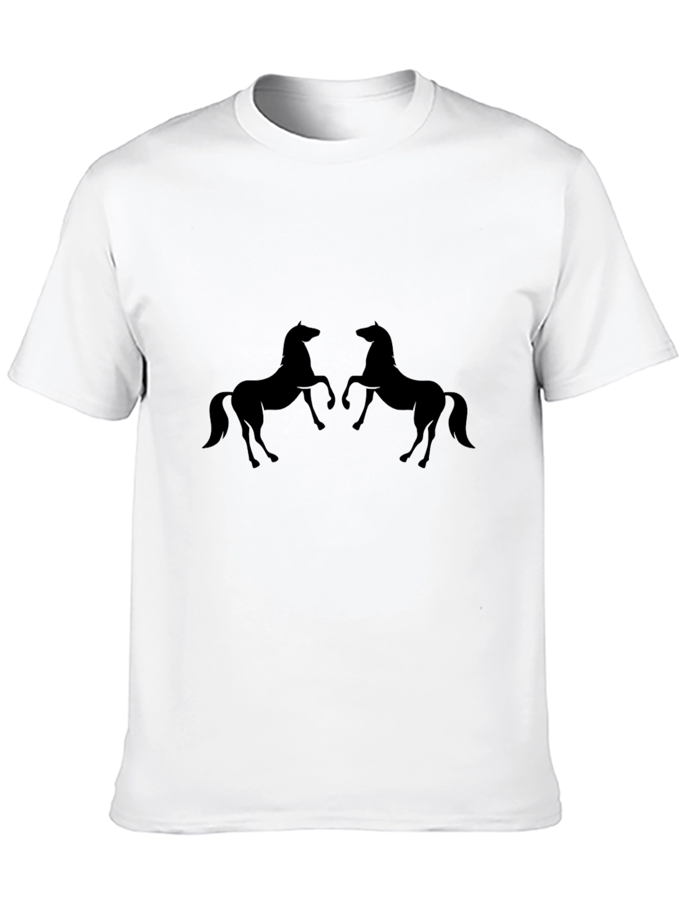 Mens Black Two Horse Graphic Tee