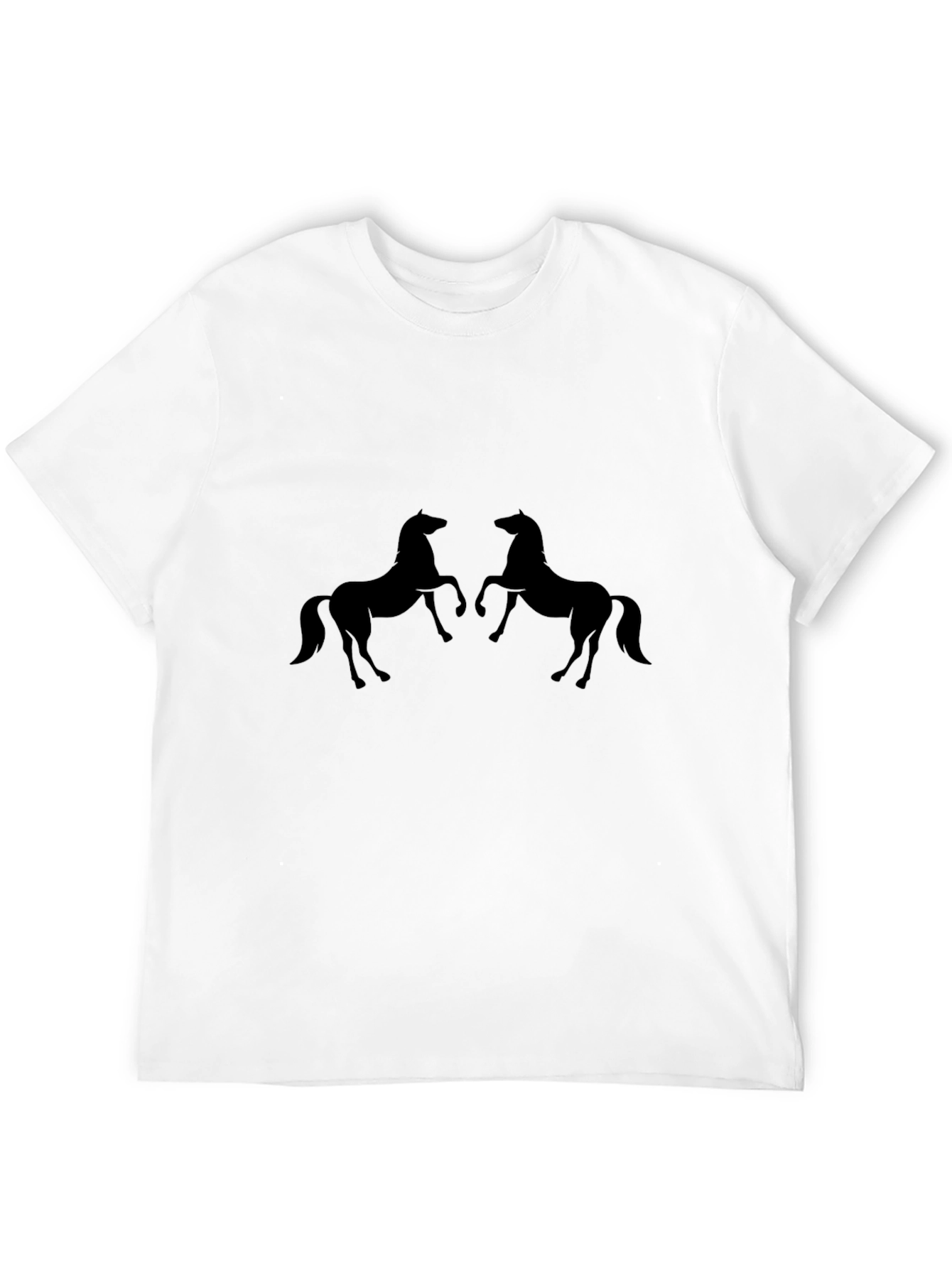 Mens Black Two Horse Graphic Tee