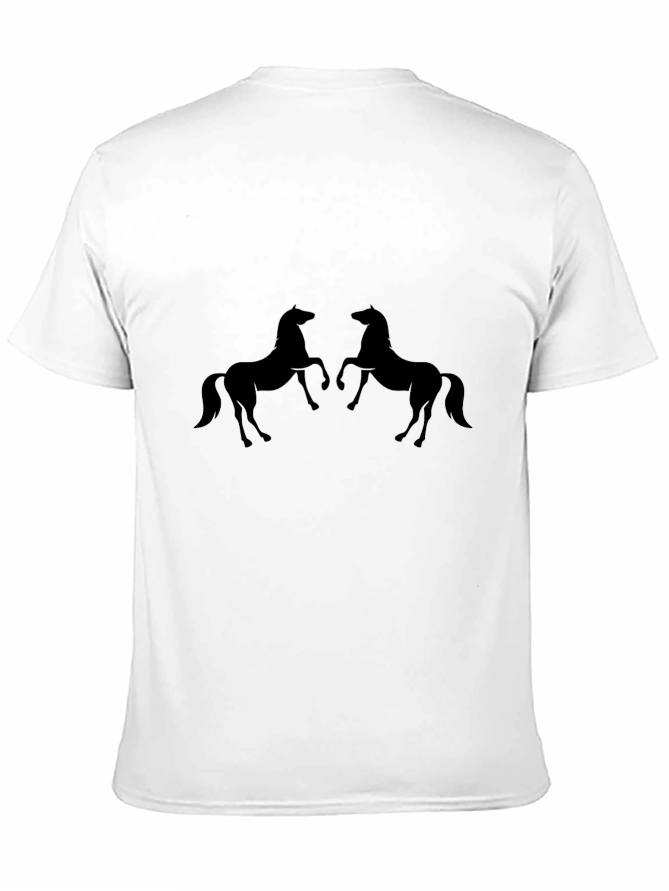 Mens Black Two Horse Graphic Tee