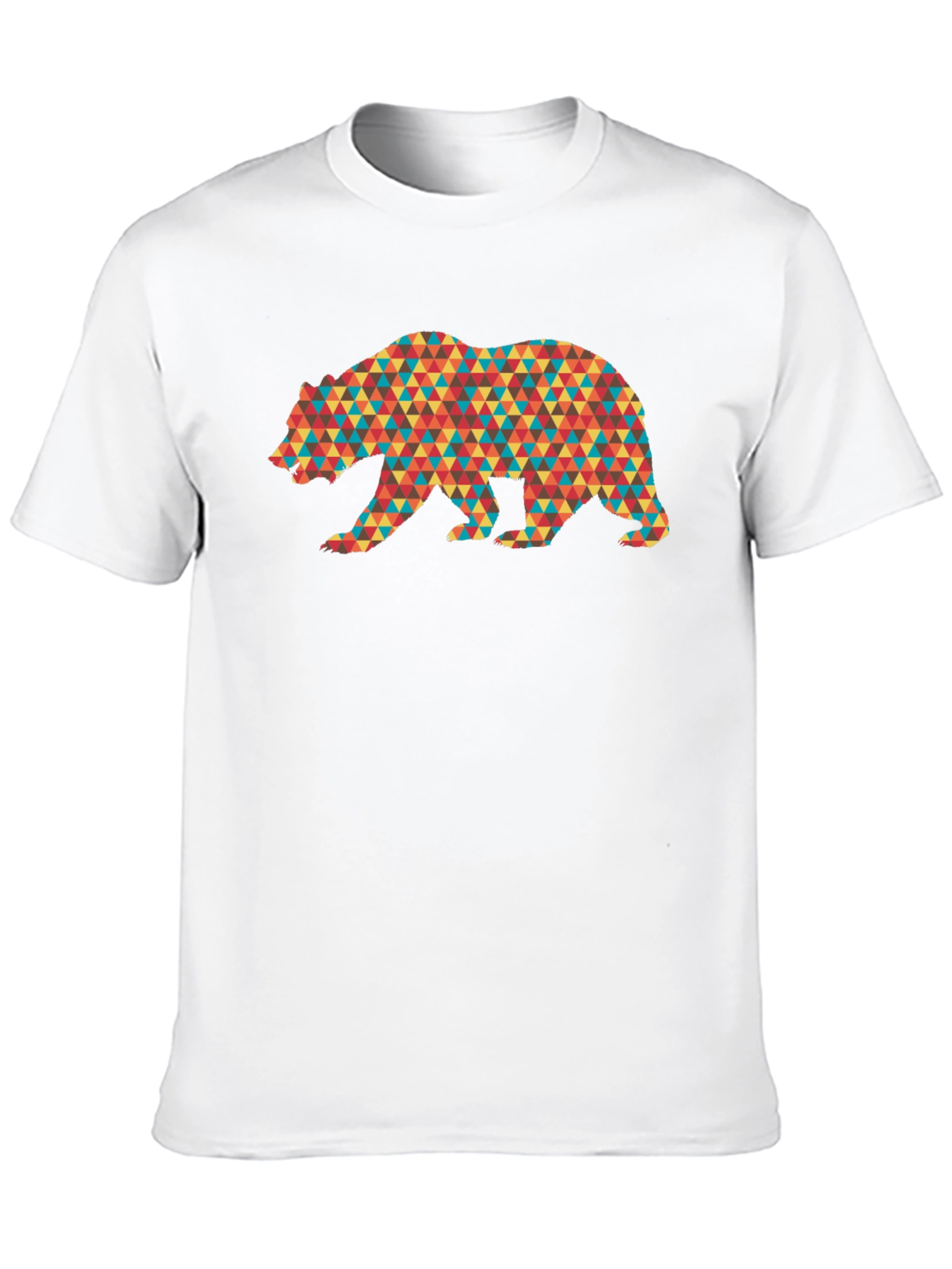 Geometric Bear Graphic Tee - Mens Black T-Shirt
