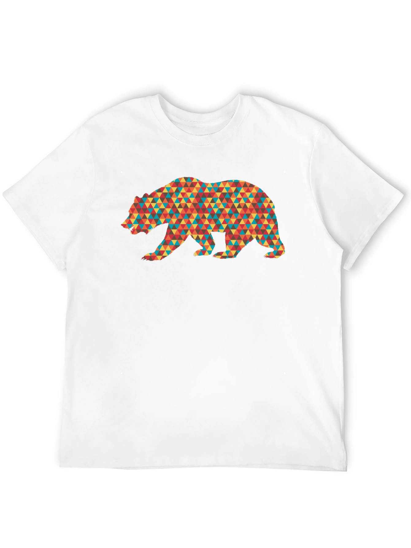 Geometric Bear Graphic Tee - Mens Black T-Shirt
