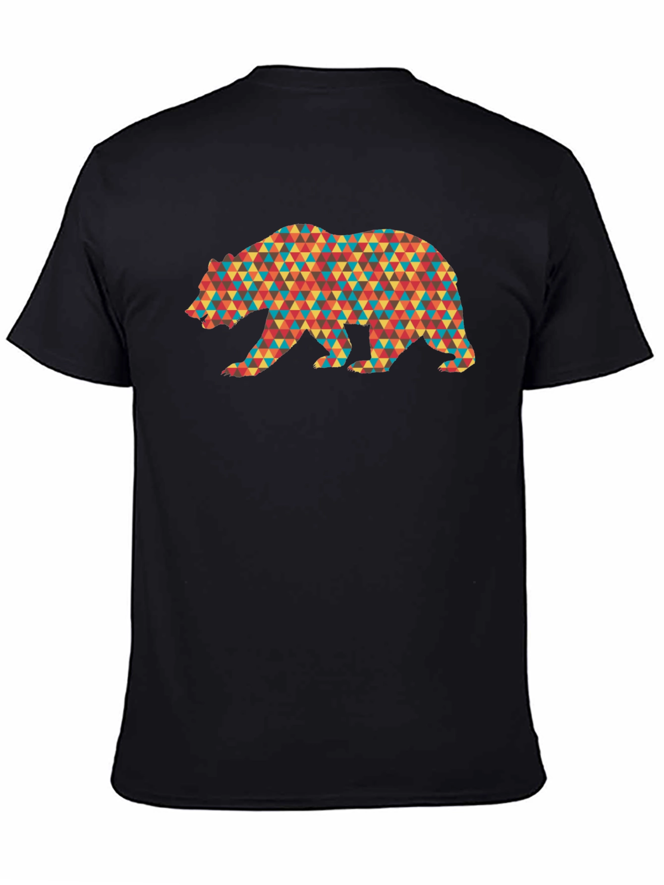 Geometric Bear Graphic Tee - Mens Black T-Shirt
