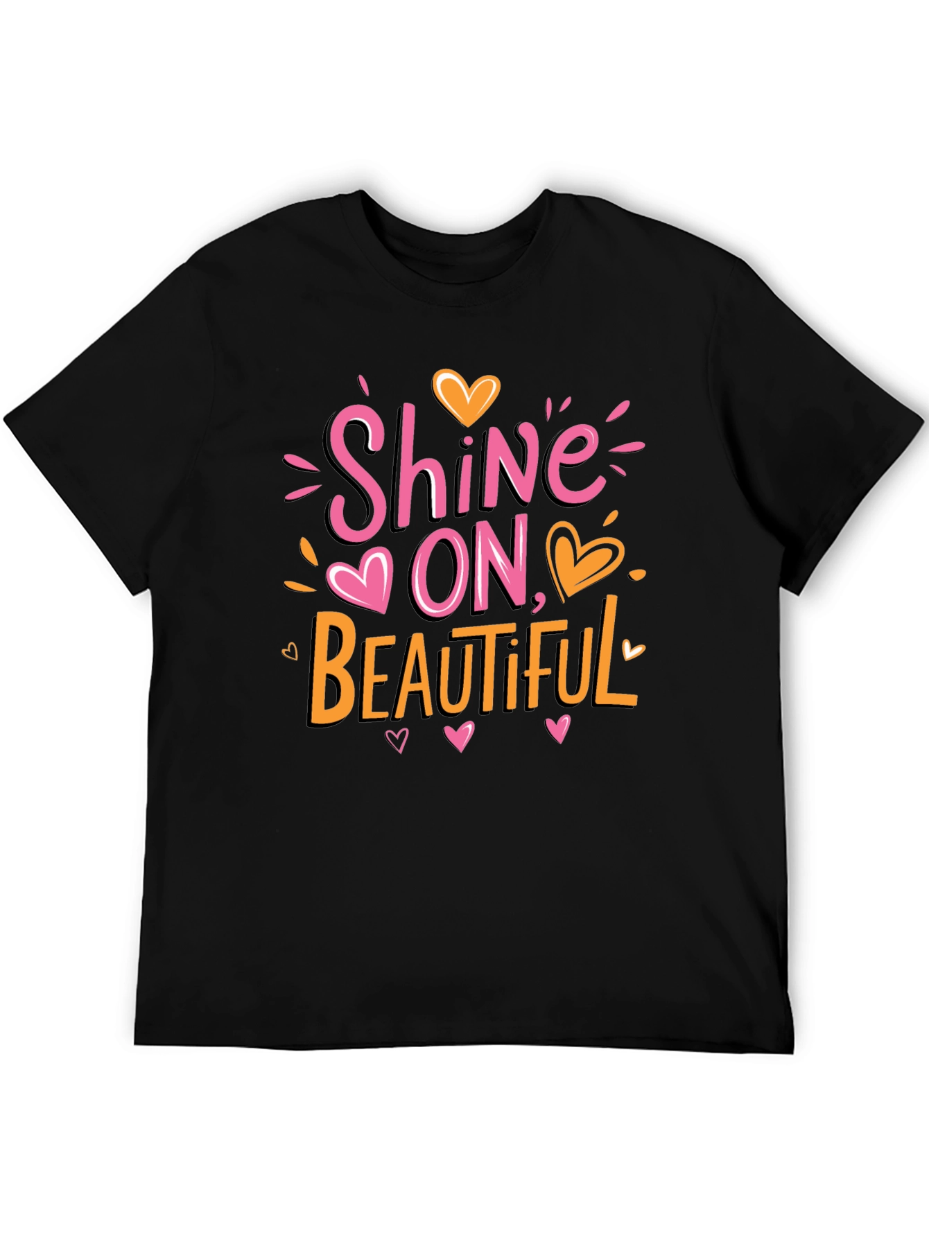 Shine On Beautiful Graphic Print Crew Neck T-Shirt