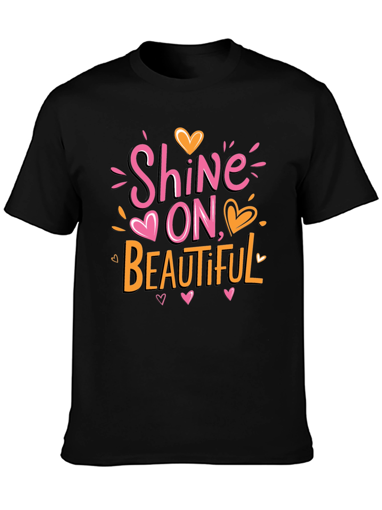 Shine On Beautiful Graphic Print Crew Neck T-Shirt