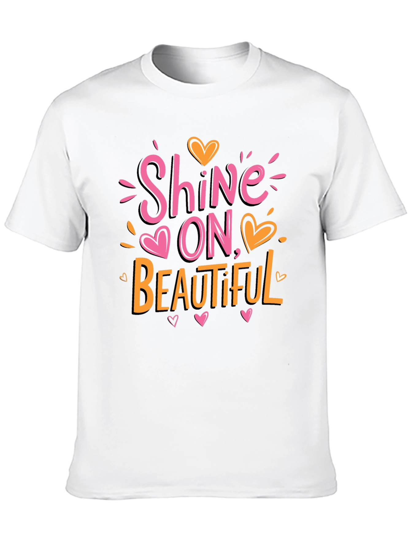 Shine On Beautiful Graphic Print Crew Neck T-Shirt