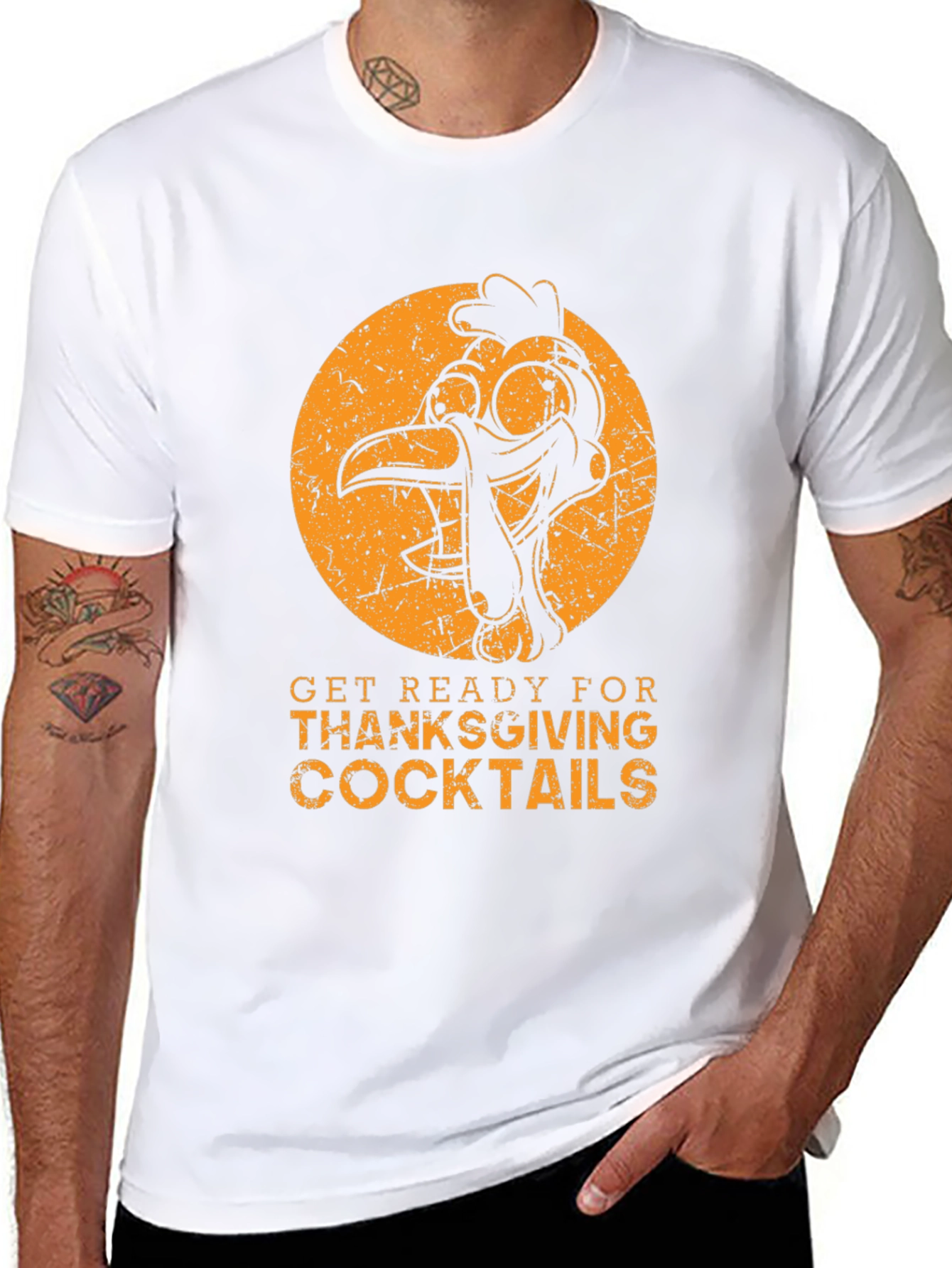 Thanksgiving Cocktails T-Shirt - Turkey Graphic Tee
