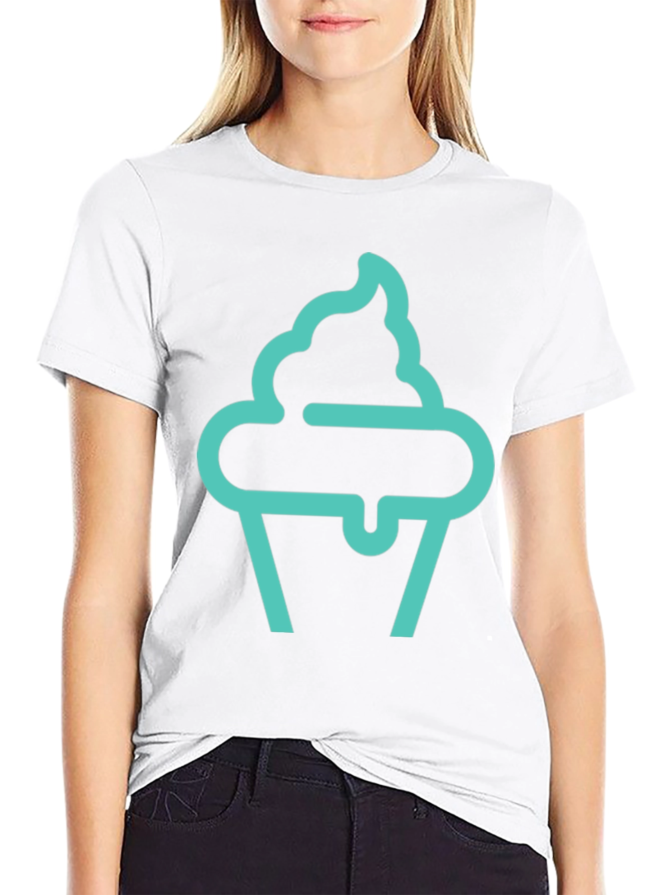 Cupcake Graphic Tee - Black Cotton Comfort
