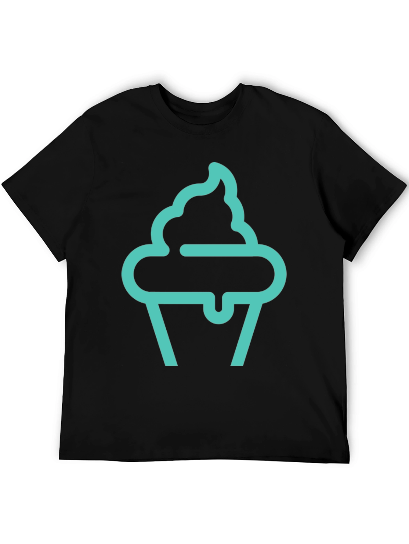 Cupcake Graphic Tee - Black Cotton Comfort
