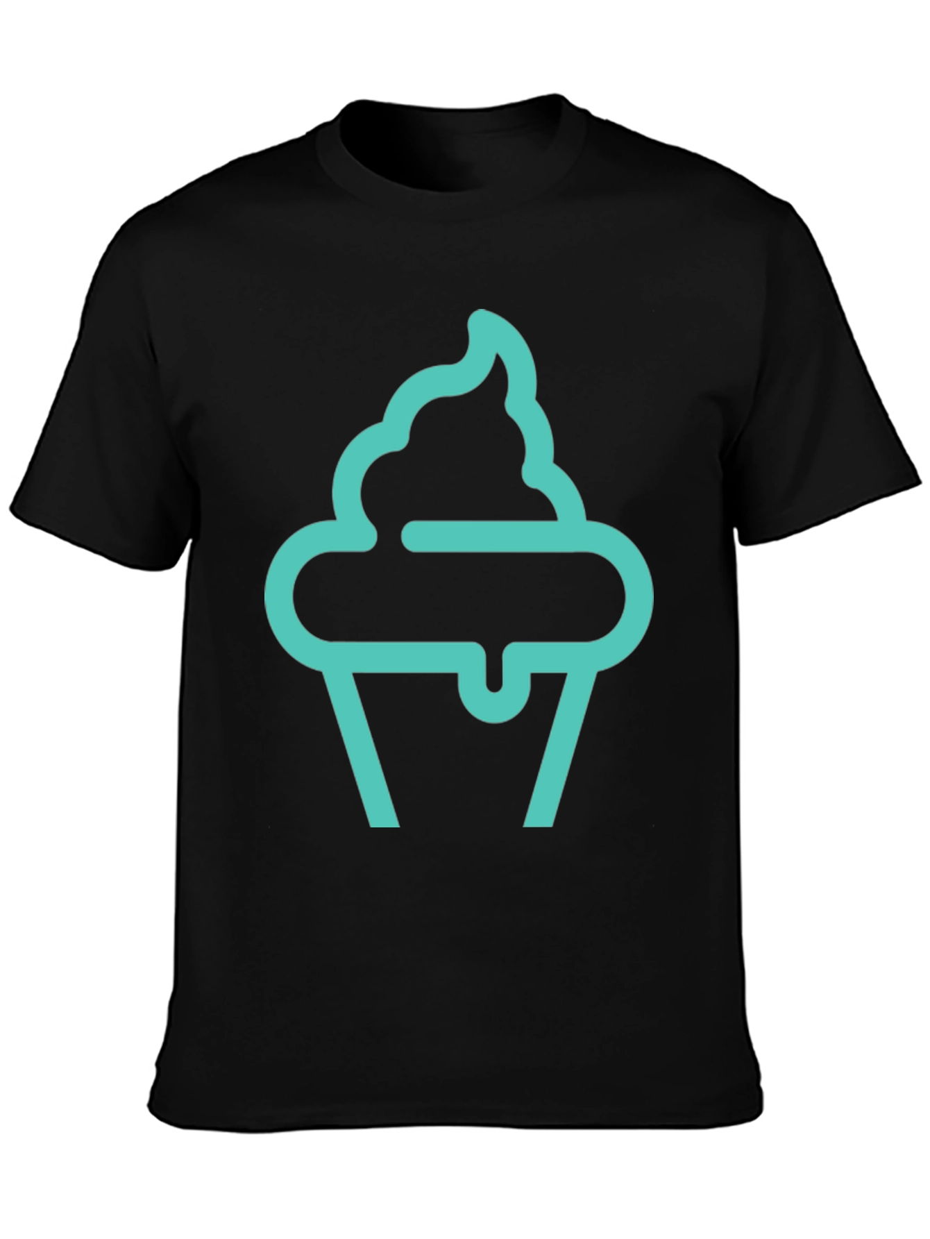 Cupcake Graphic Tee - Black Cotton Comfort