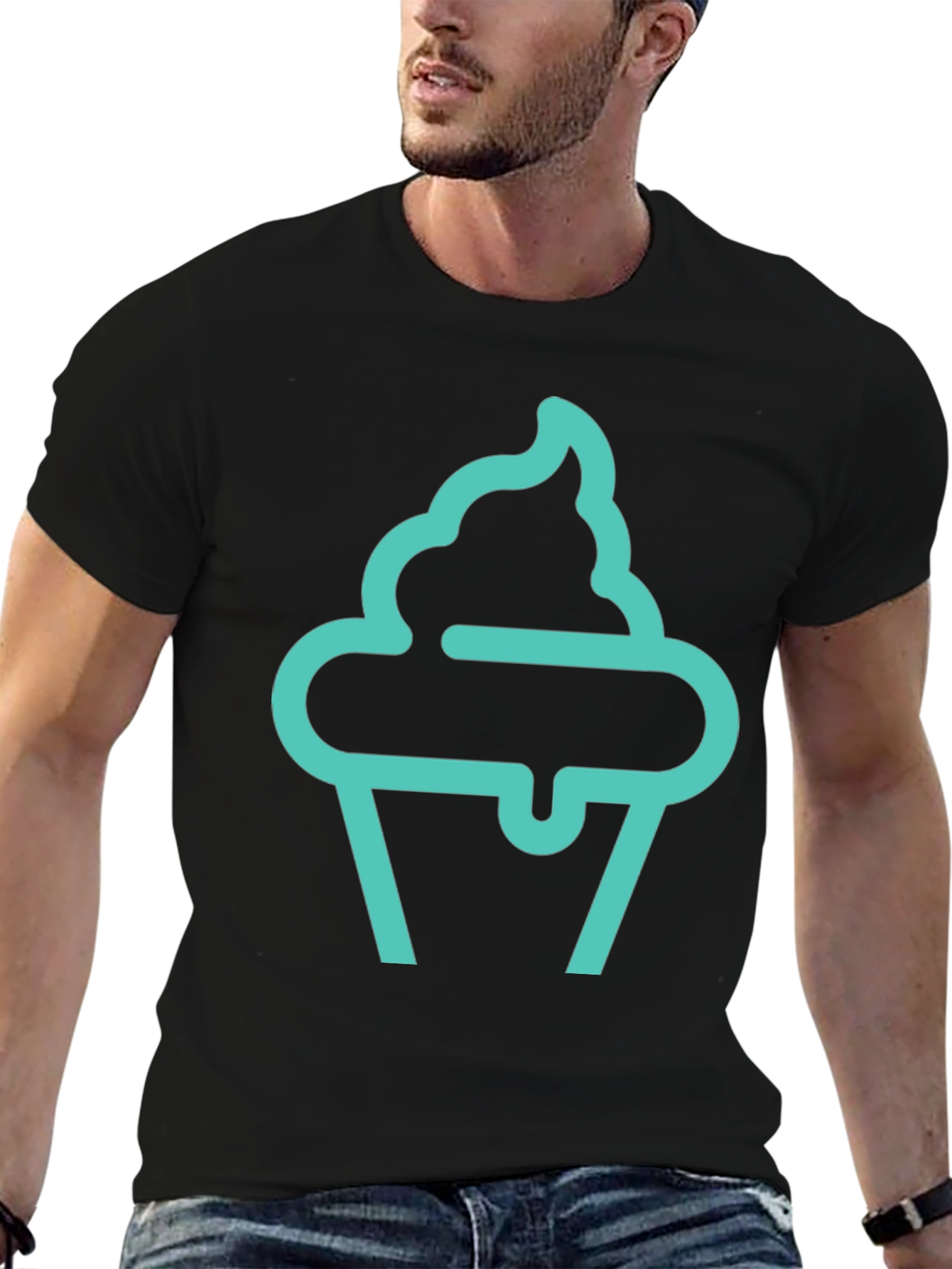 Cupcake Graphic Tee - Black Cotton Comfort
