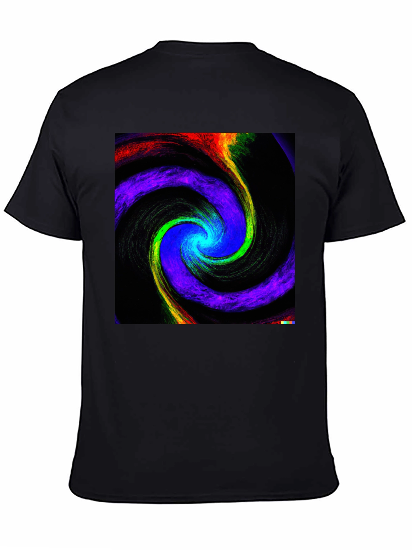 Cosmic Swirl Graphic Tee - Black