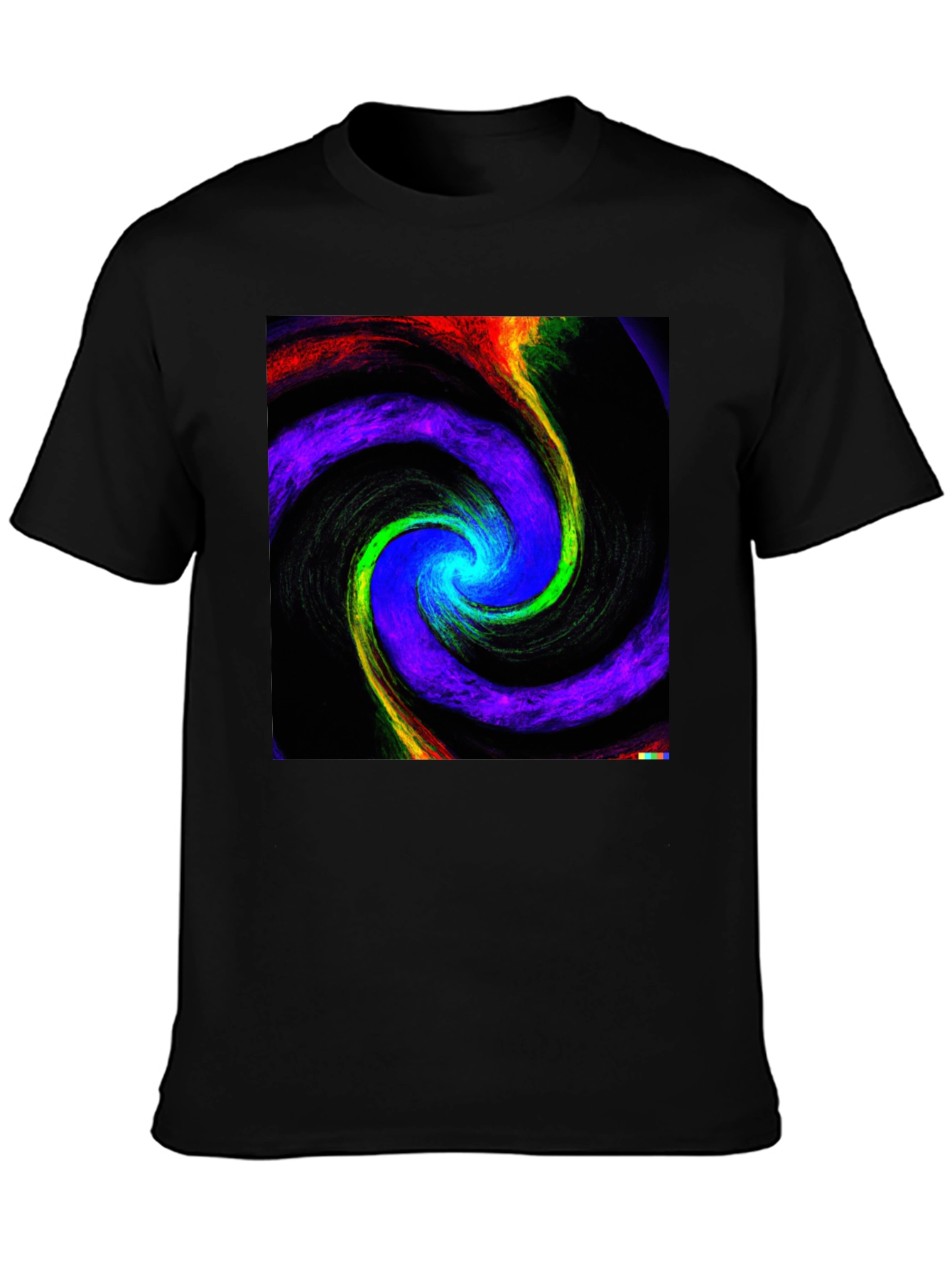 Cosmic Swirl Graphic Tee - Black