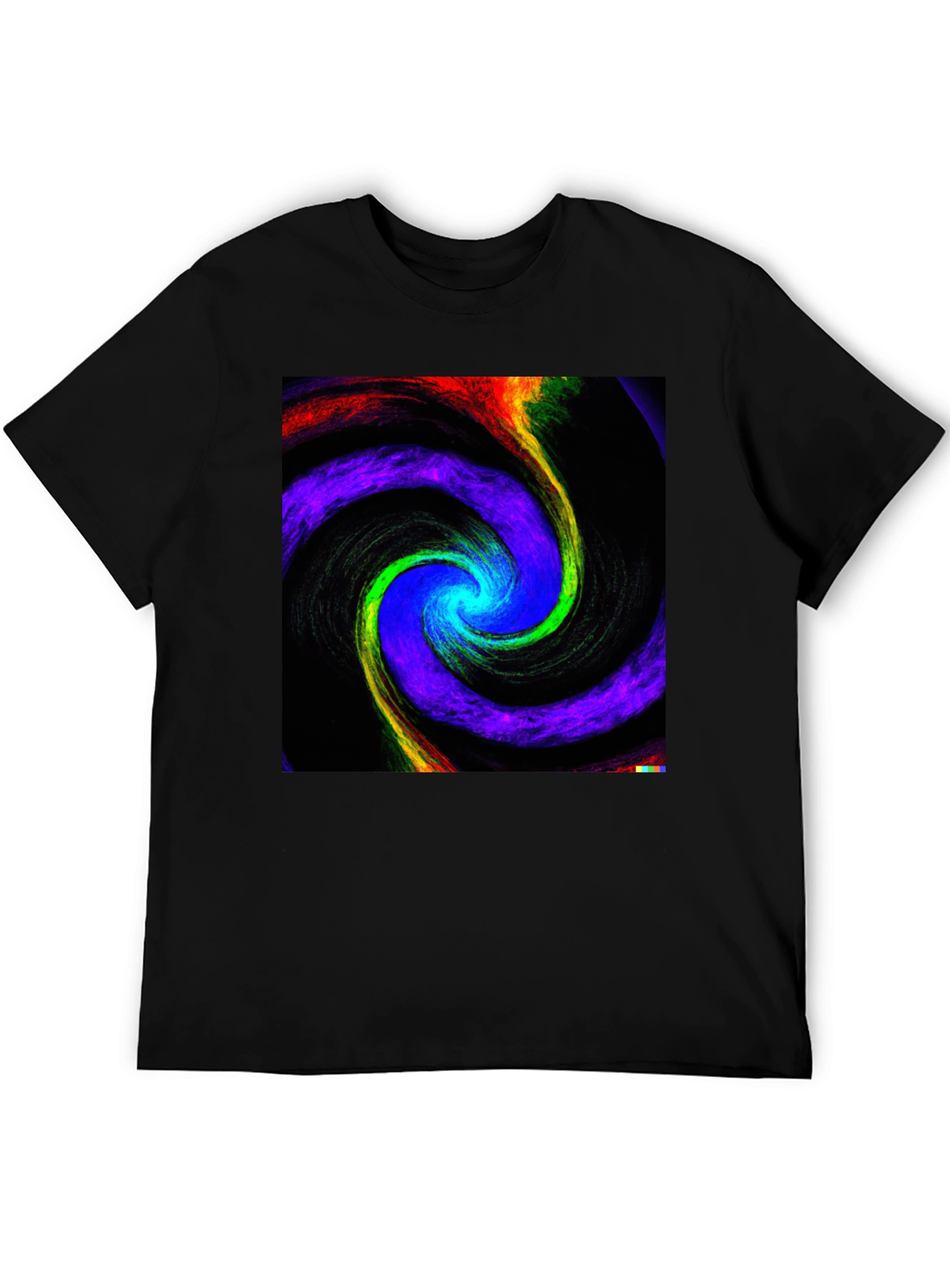 Cosmic Swirl Graphic Tee - Black
