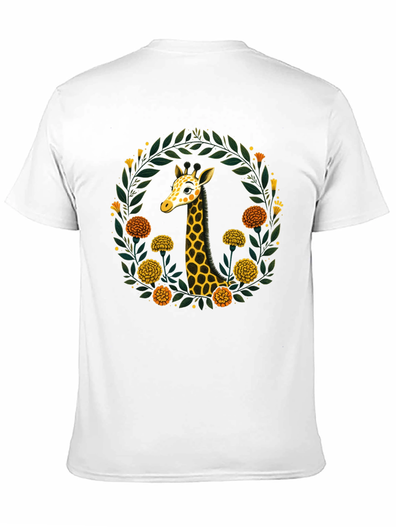 Giraffe Floral Wreath Graphic Tee