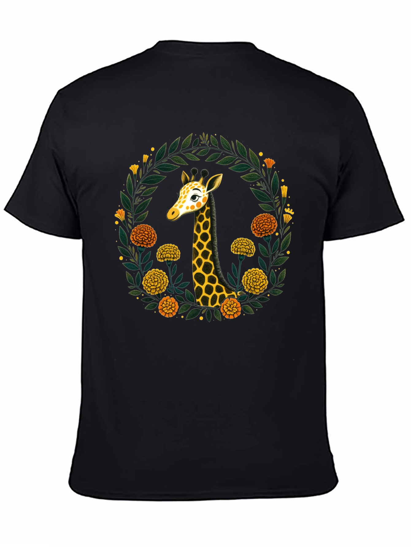 Giraffe Floral Wreath Graphic Tee