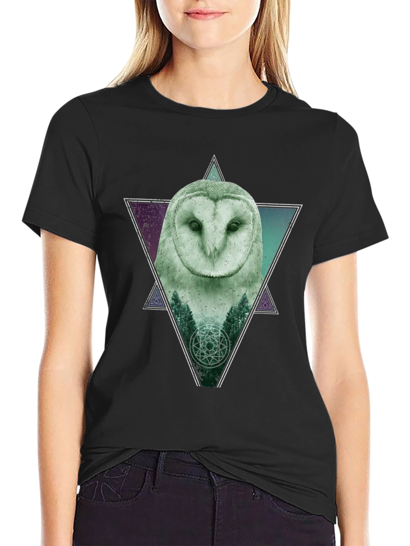 Owl Graphic T-Shirt - Mens Black Tee