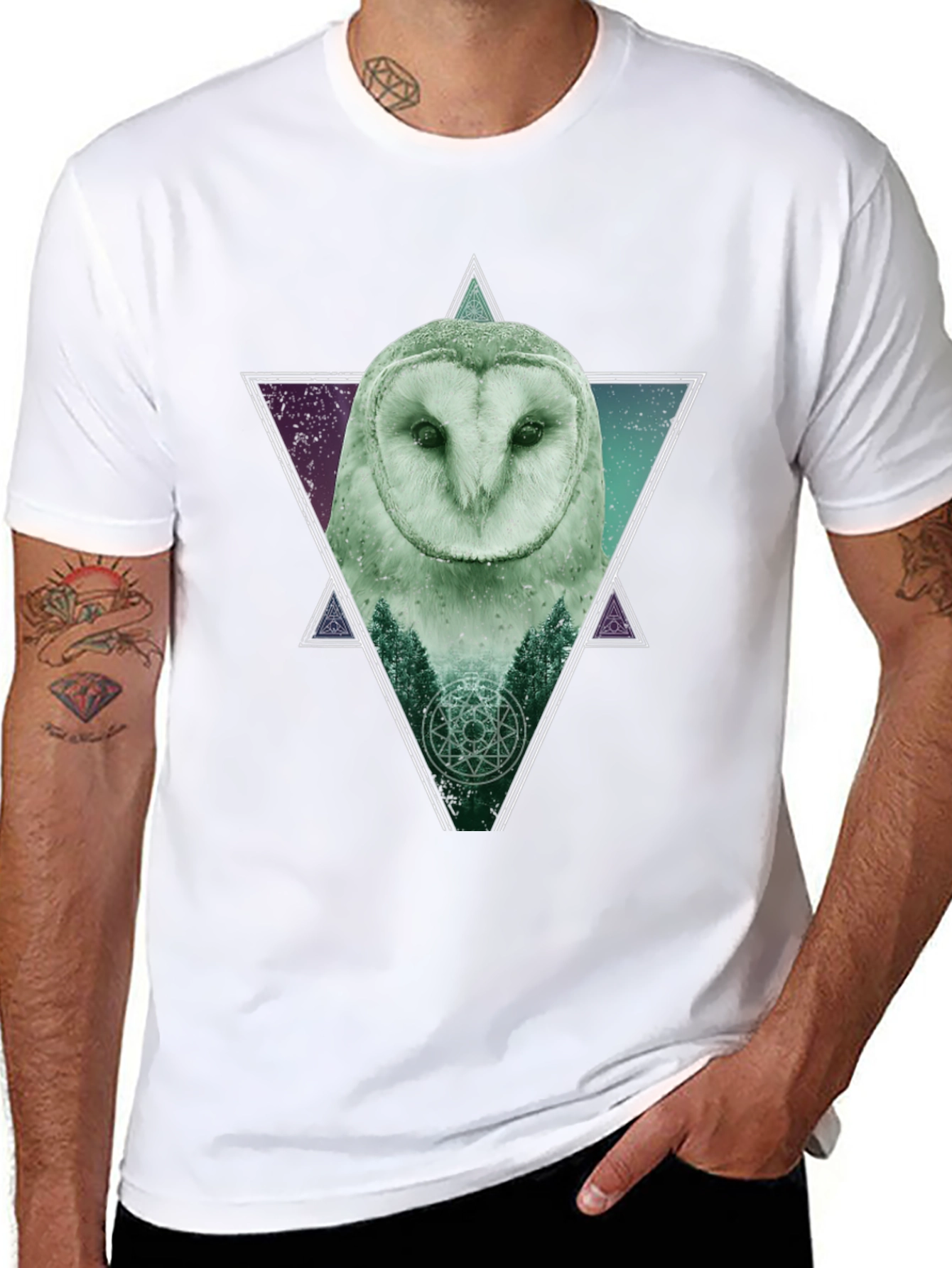 Owl Graphic T-Shirt - Mens Black Tee