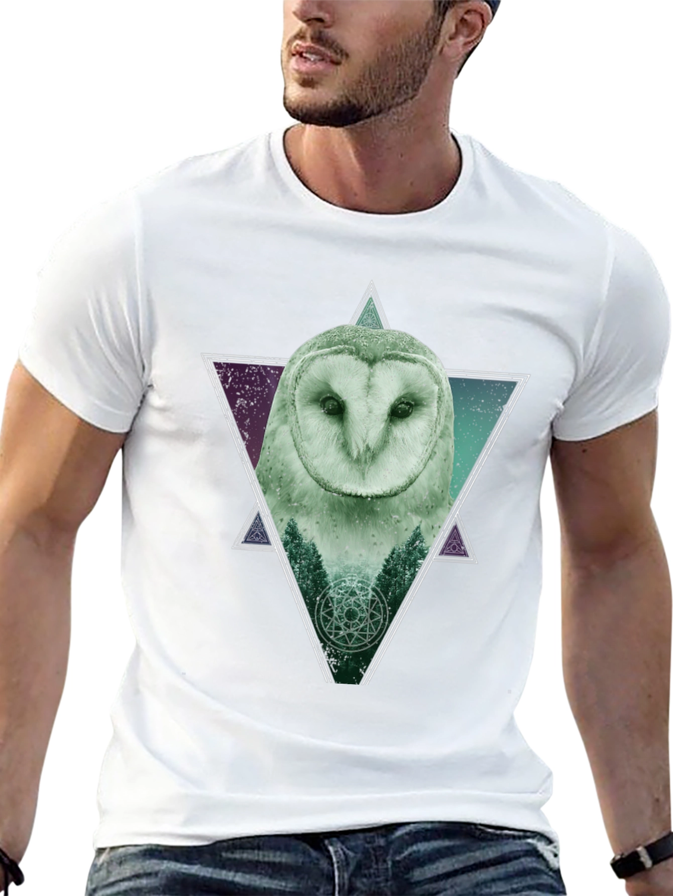 Owl Graphic T-Shirt - Mens Black Tee