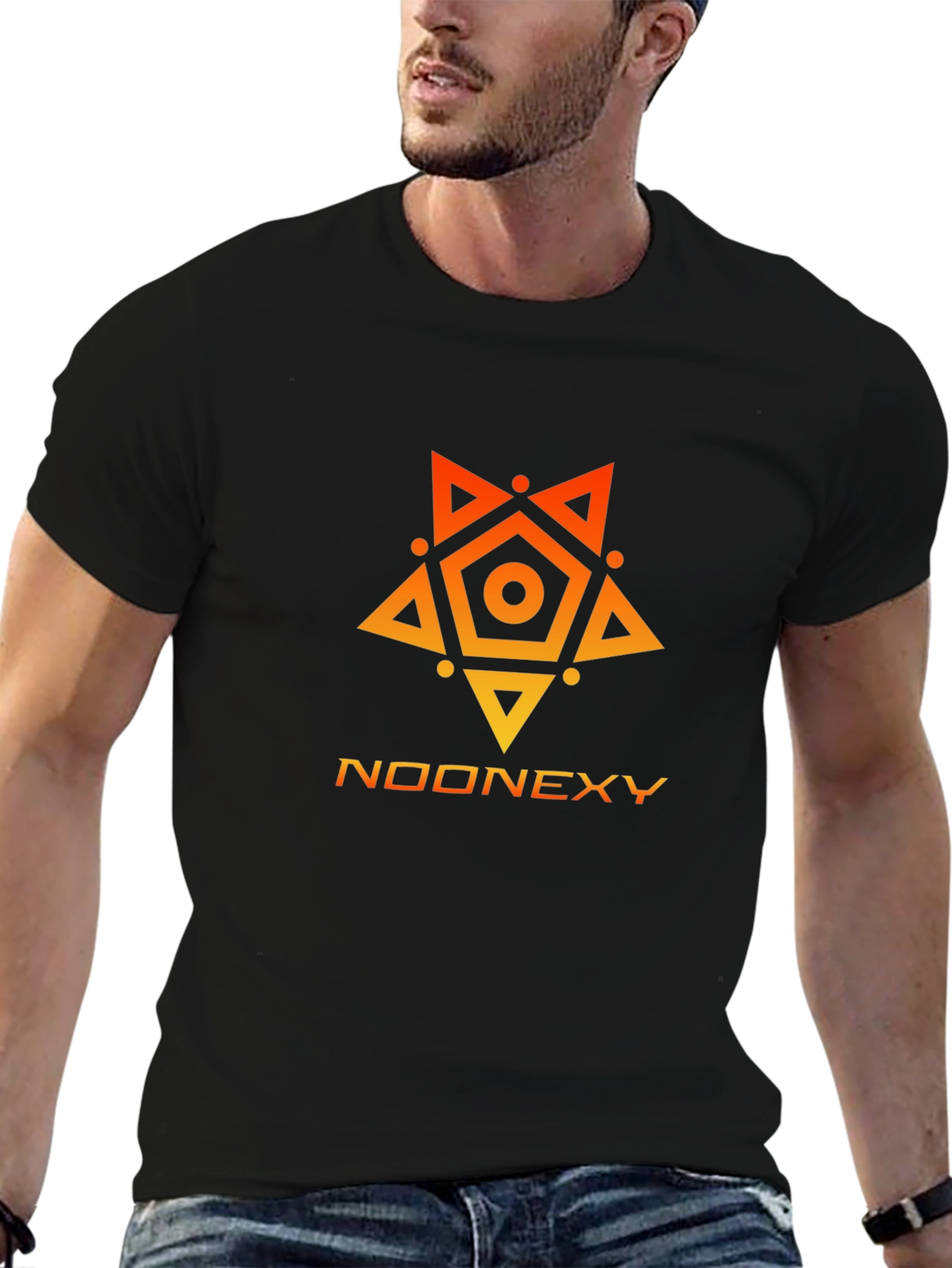Geometric Graphic Print T-Shirt - Noonexy