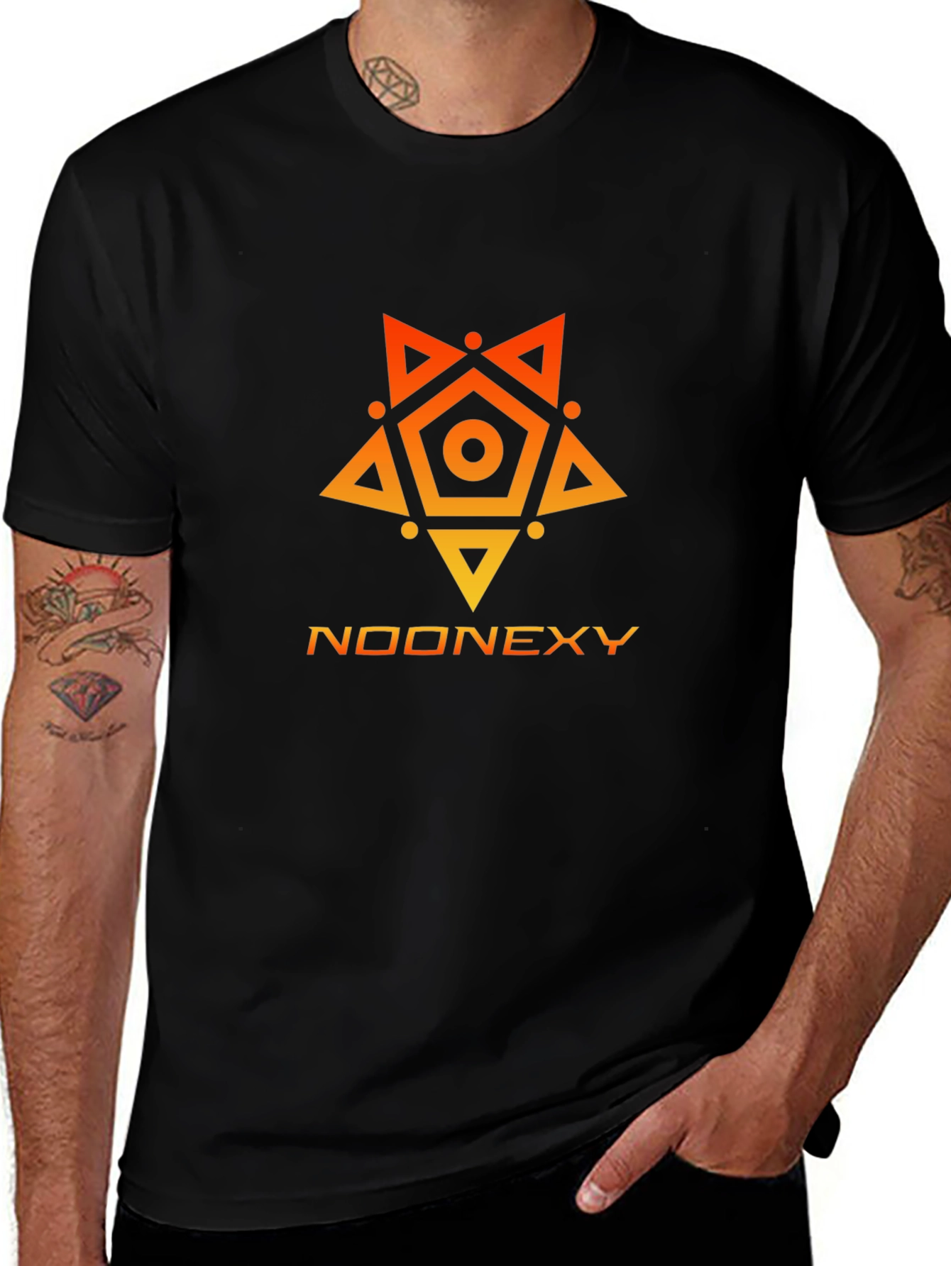 Geometric Graphic Print T-Shirt - Noonexy