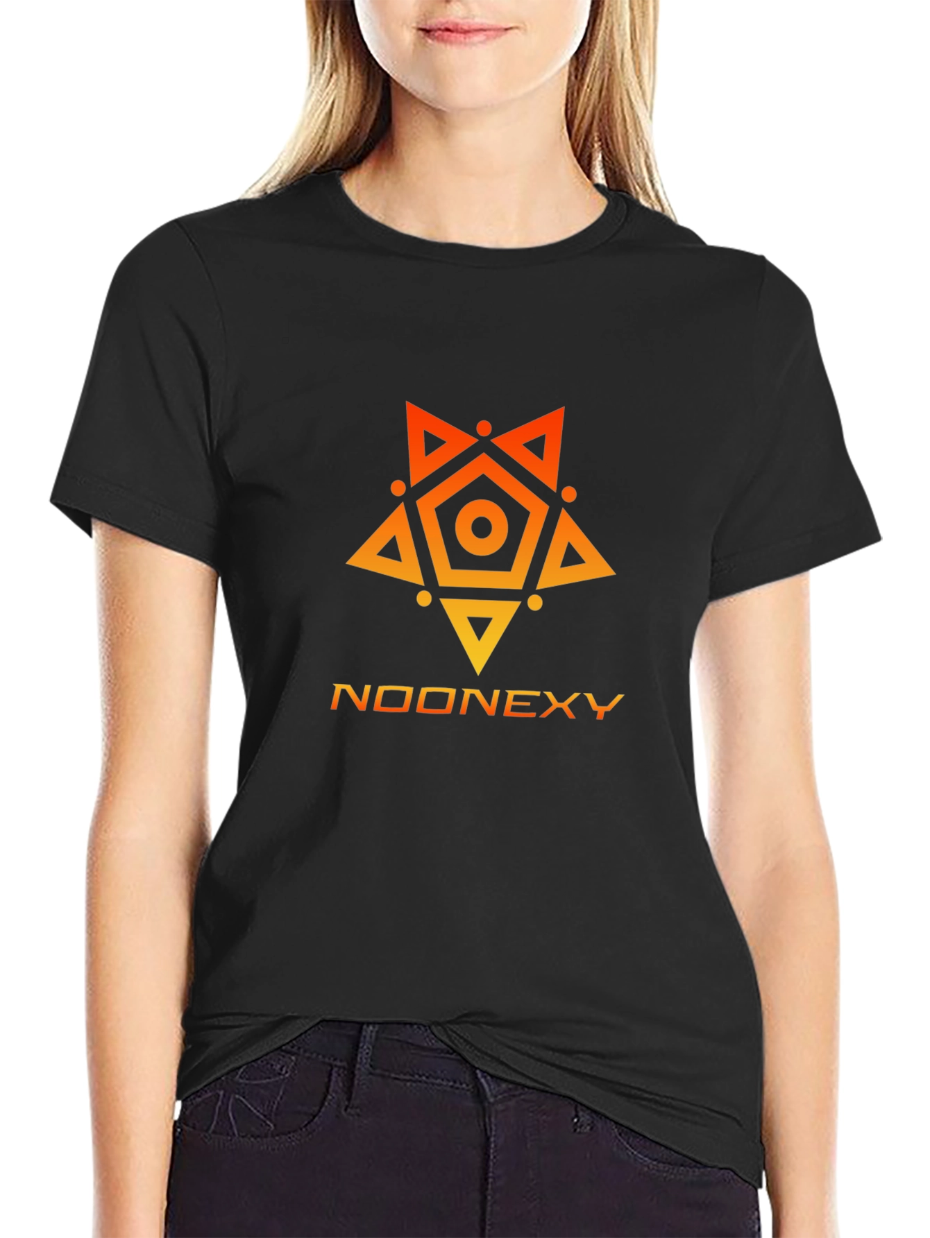 Geometric Graphic Print T-Shirt - Noonexy