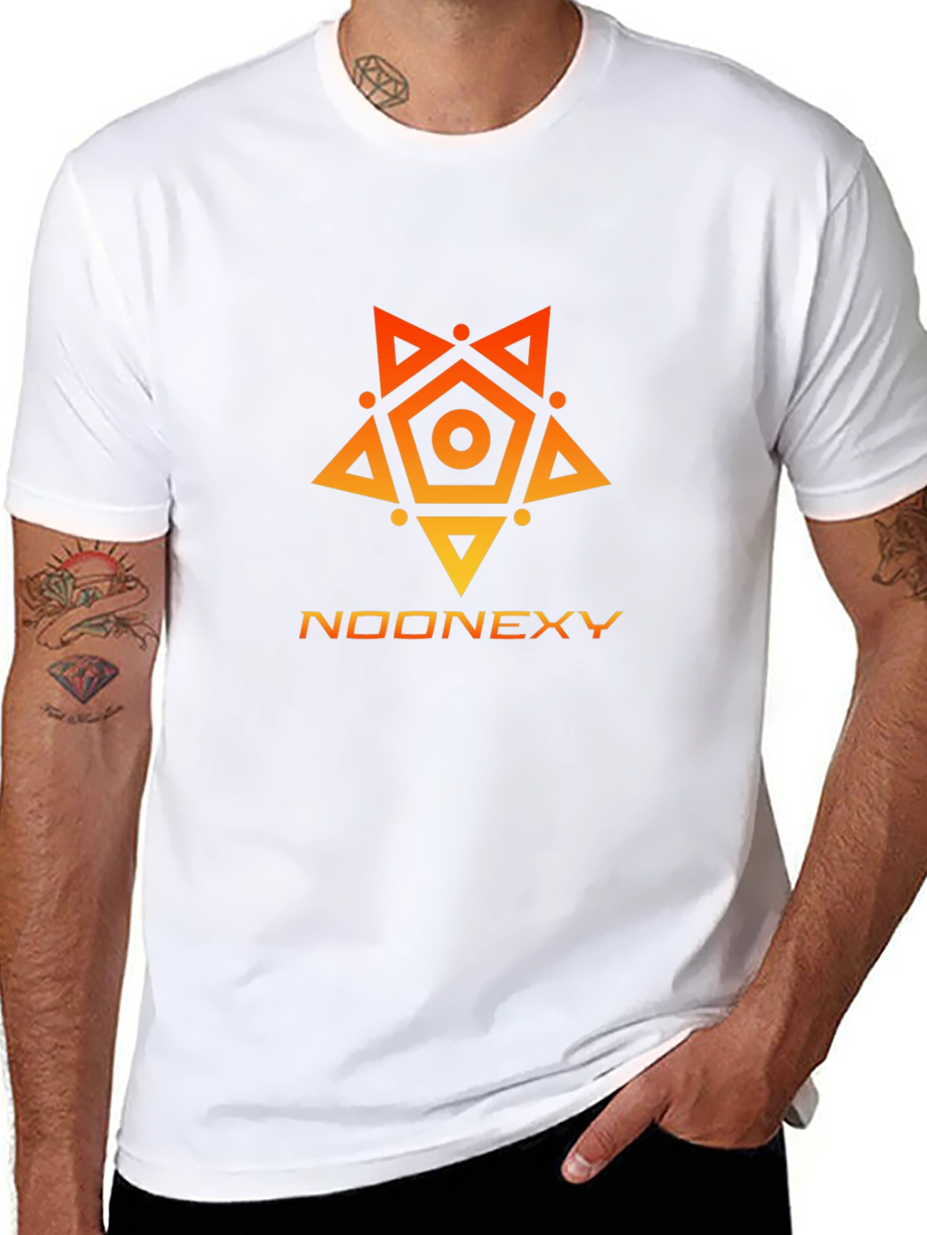 Geometric Graphic Print T-Shirt - Noonexy