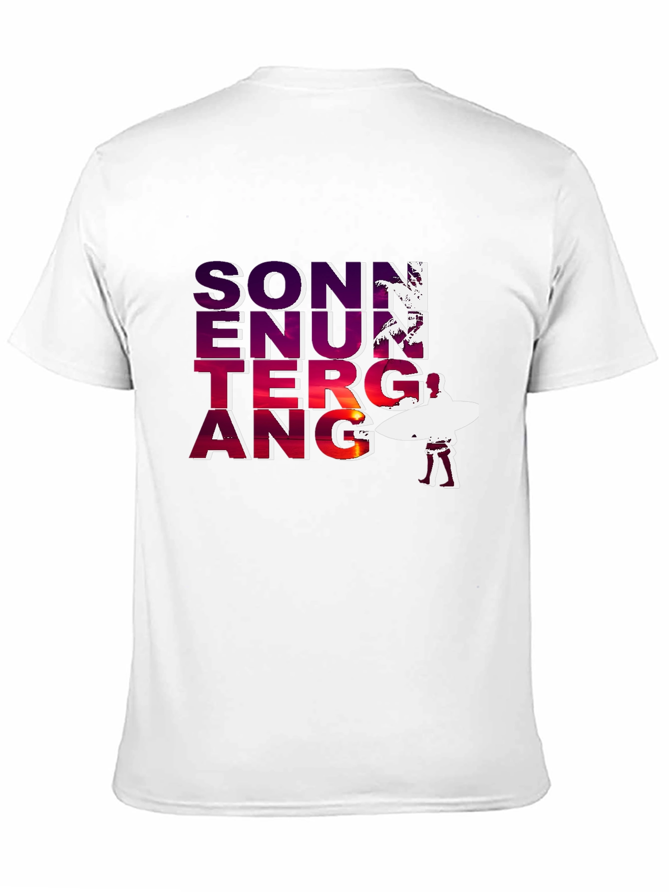 Sonnenuntergang Graphic T-Shirt - Beach Sunset Surfer Tee