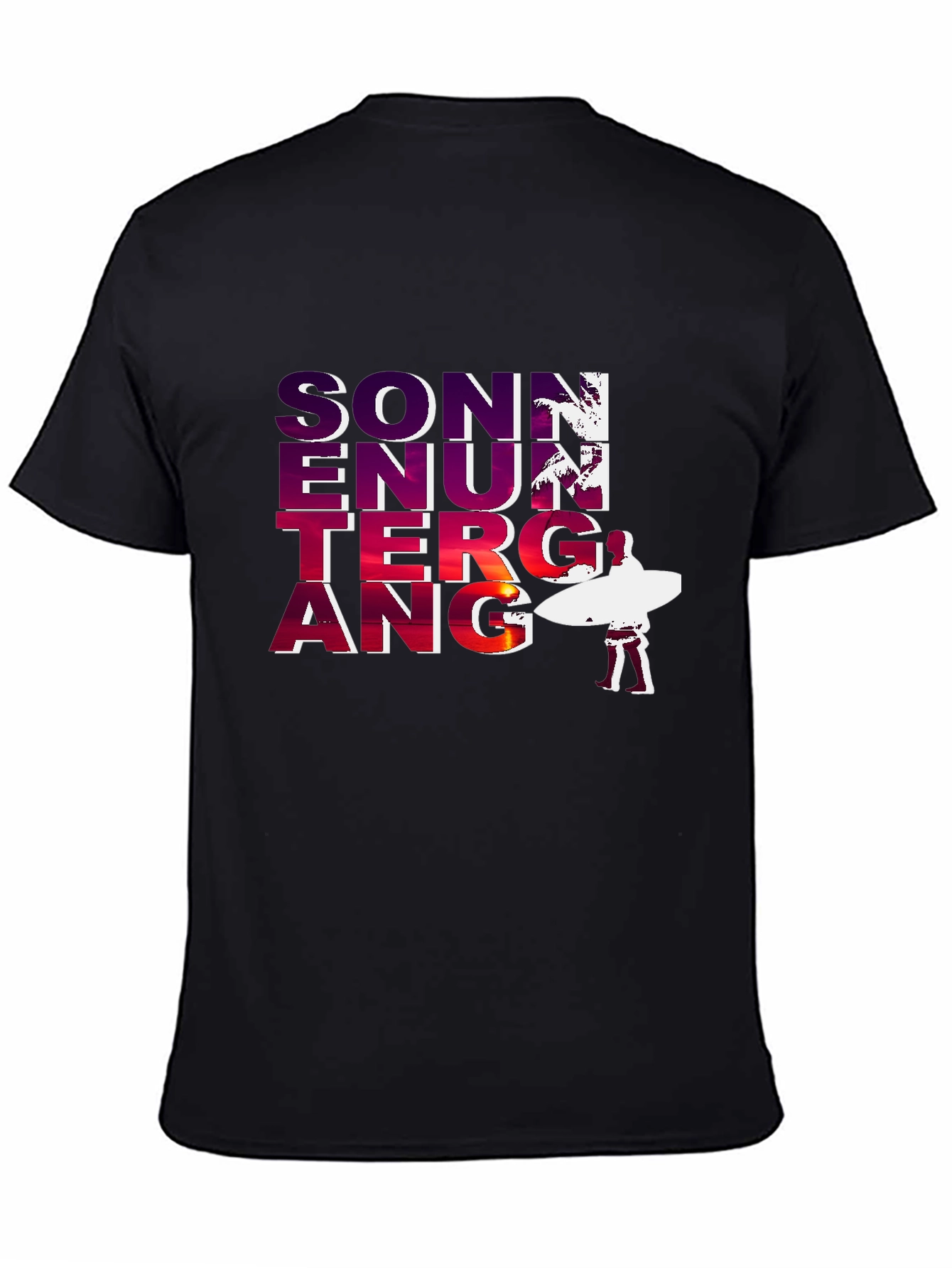 Sonnenuntergang Graphic T-Shirt - Beach Sunset Surfer Tee