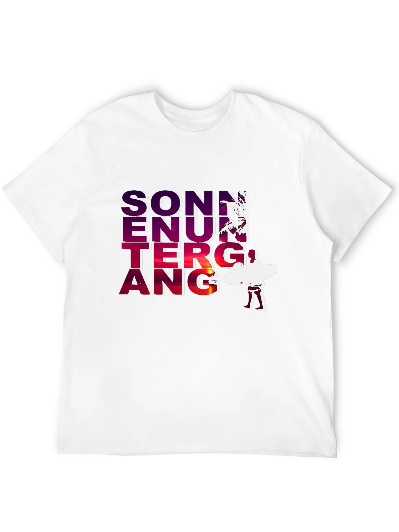 Sonnenuntergang Graphic T-Shirt - Beach Sunset Surfer Tee