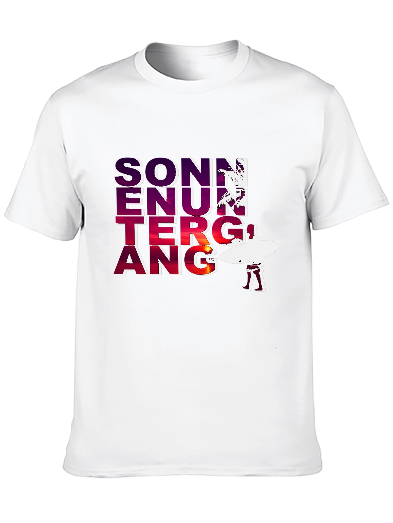Sonnenuntergang Graphic T-Shirt - Beach Sunset Surfer Tee