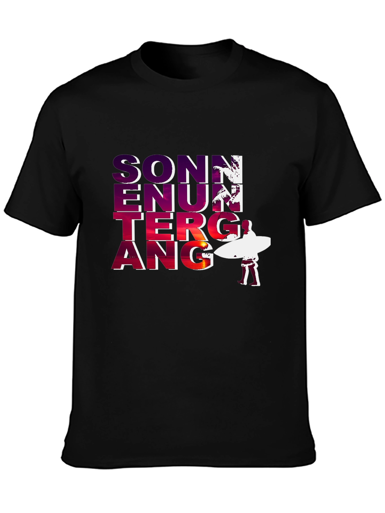 Sonnenuntergang Graphic T-Shirt - Beach Sunset Surfer Tee