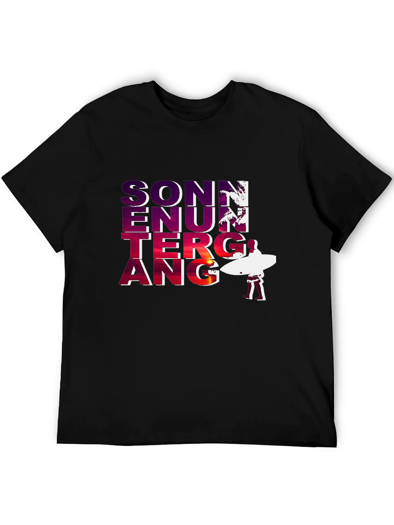 Sonnenuntergang Graphic T-Shirt - Beach Sunset Surfer Tee