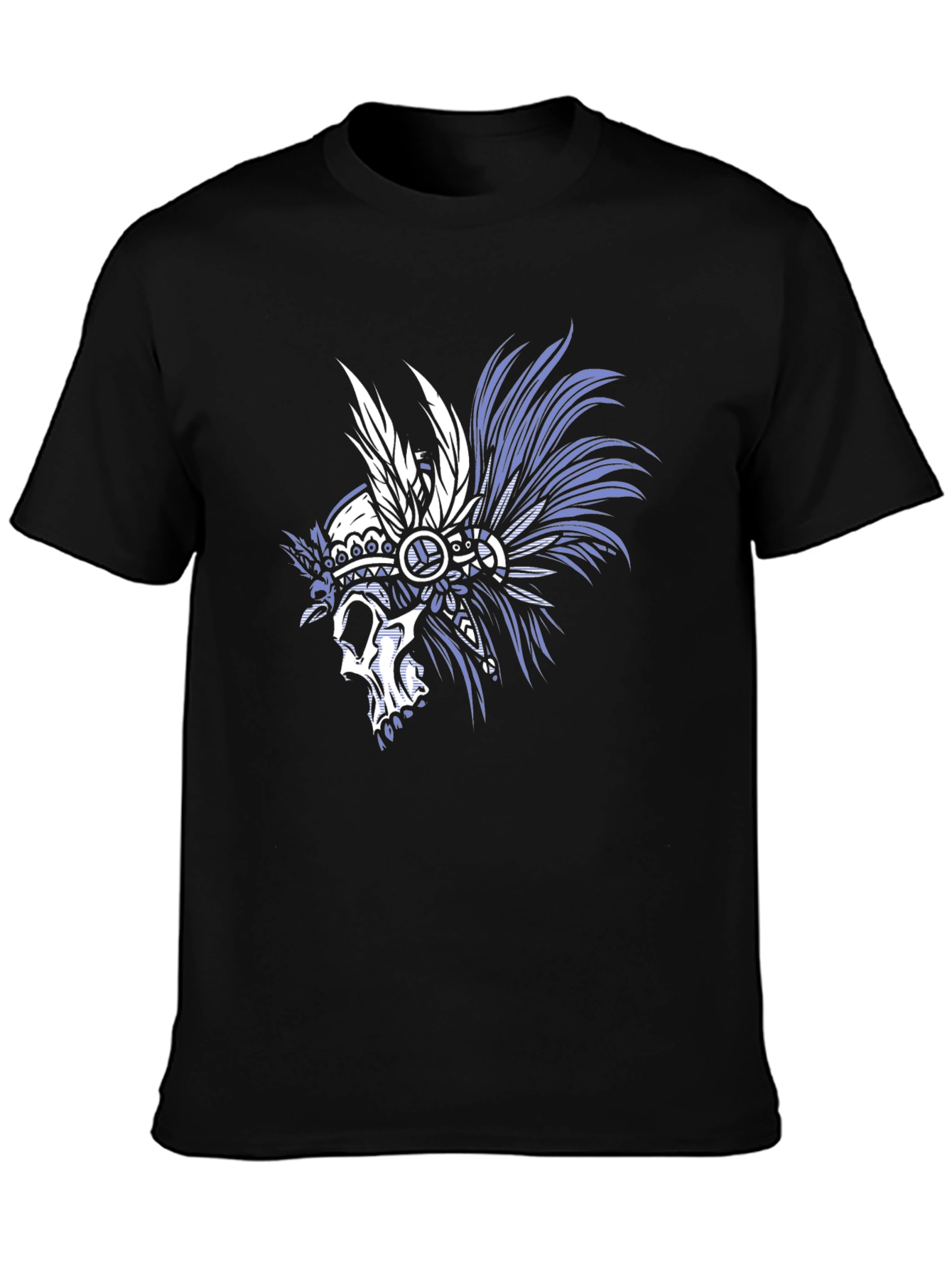 Skull Chief Headdress Graphic Tee - Mens Black T-Shirt
