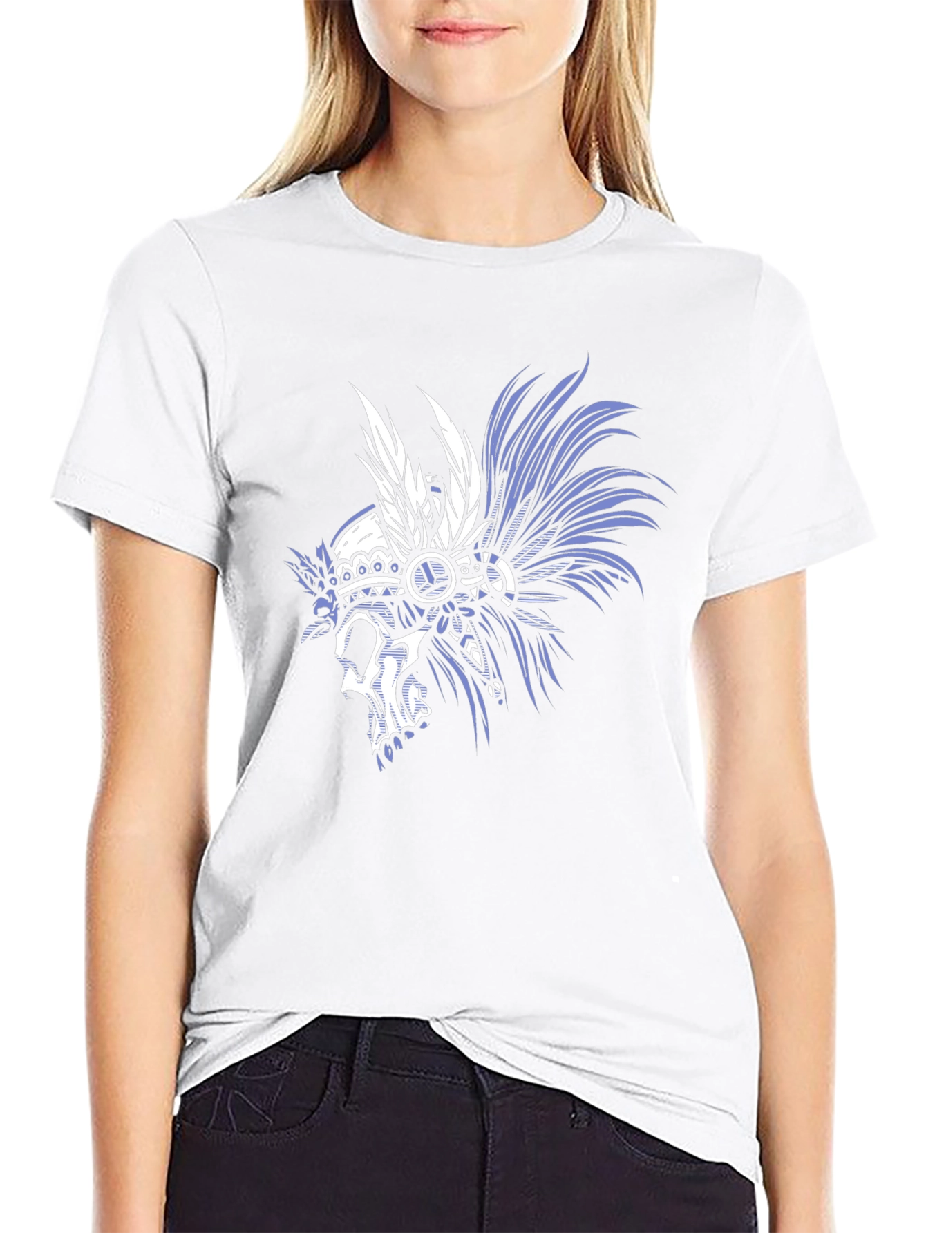 Skull Chief Headdress Graphic Tee - Mens Black T-Shirt