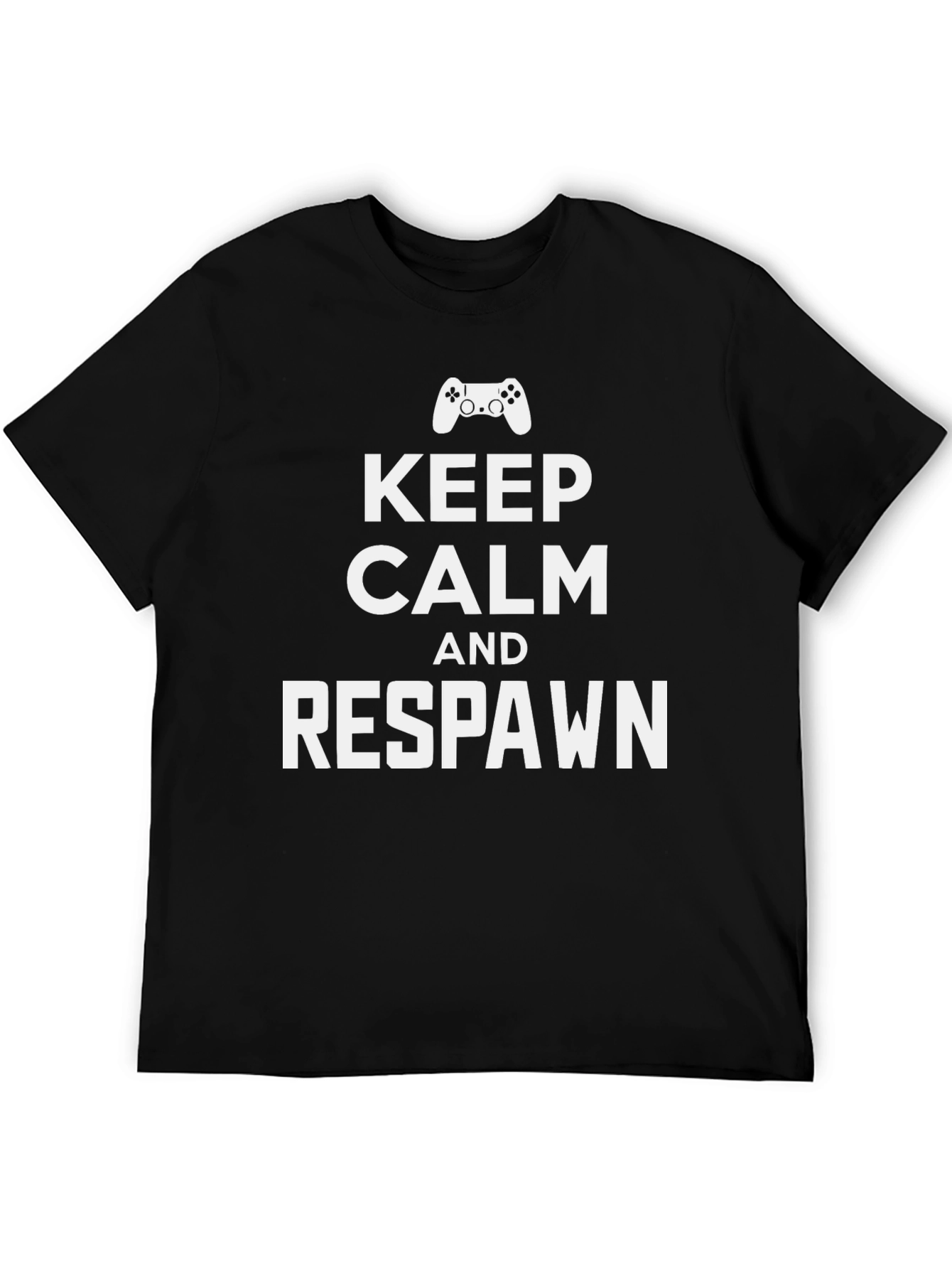 Keep Calm and Respawn Black Gaming T-Shirt