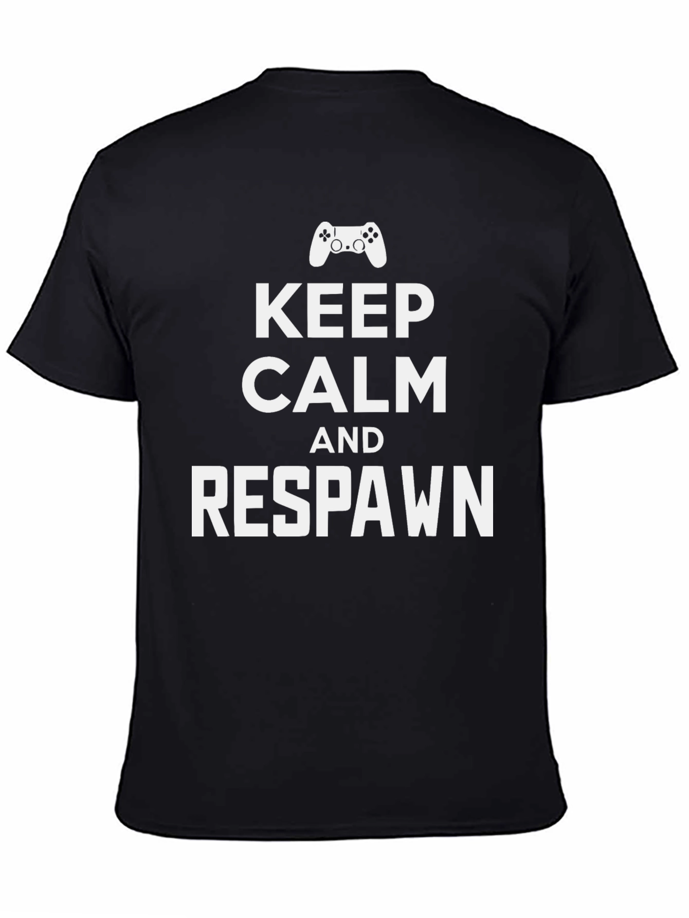 Keep Calm and Respawn Black Gaming T-Shirt