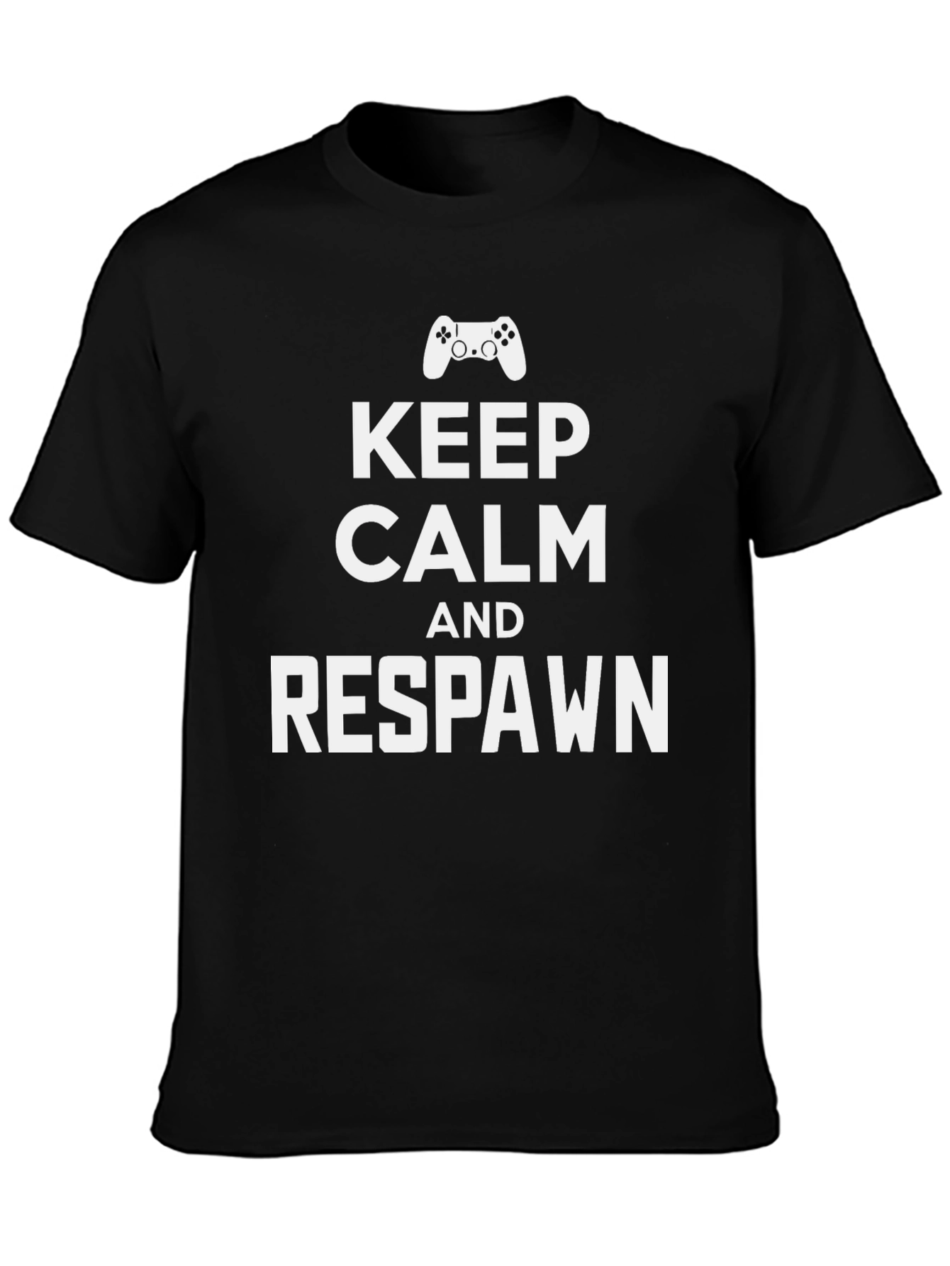 Keep Calm and Respawn Black Gaming T-Shirt