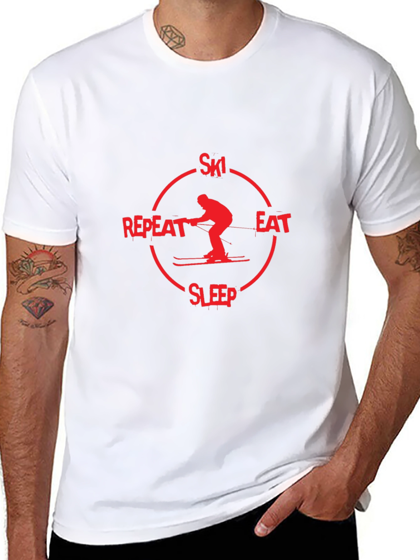 Ski Eat Sleep Repeat Graphic T-Shirt